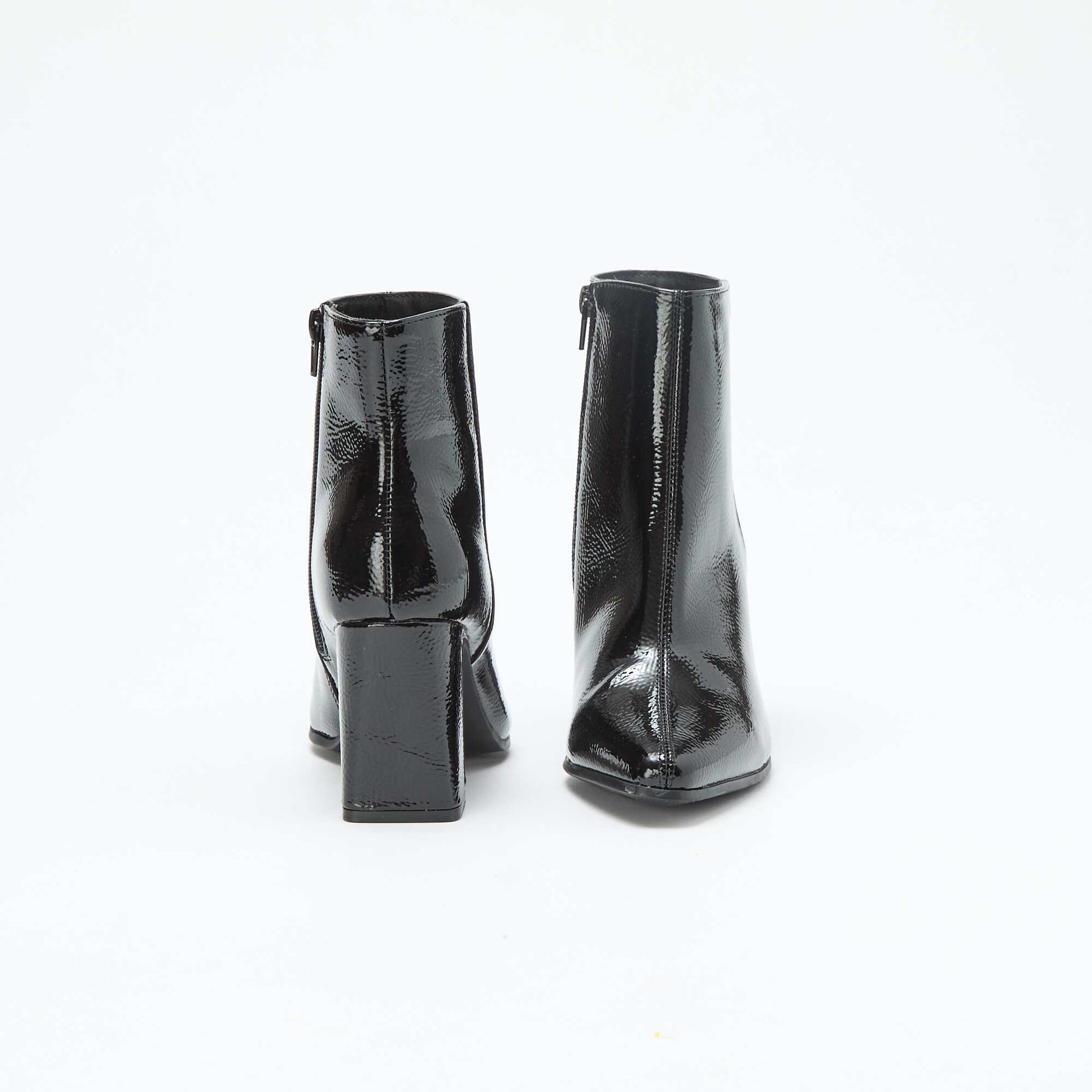 Botas de charol lisas NEGRO