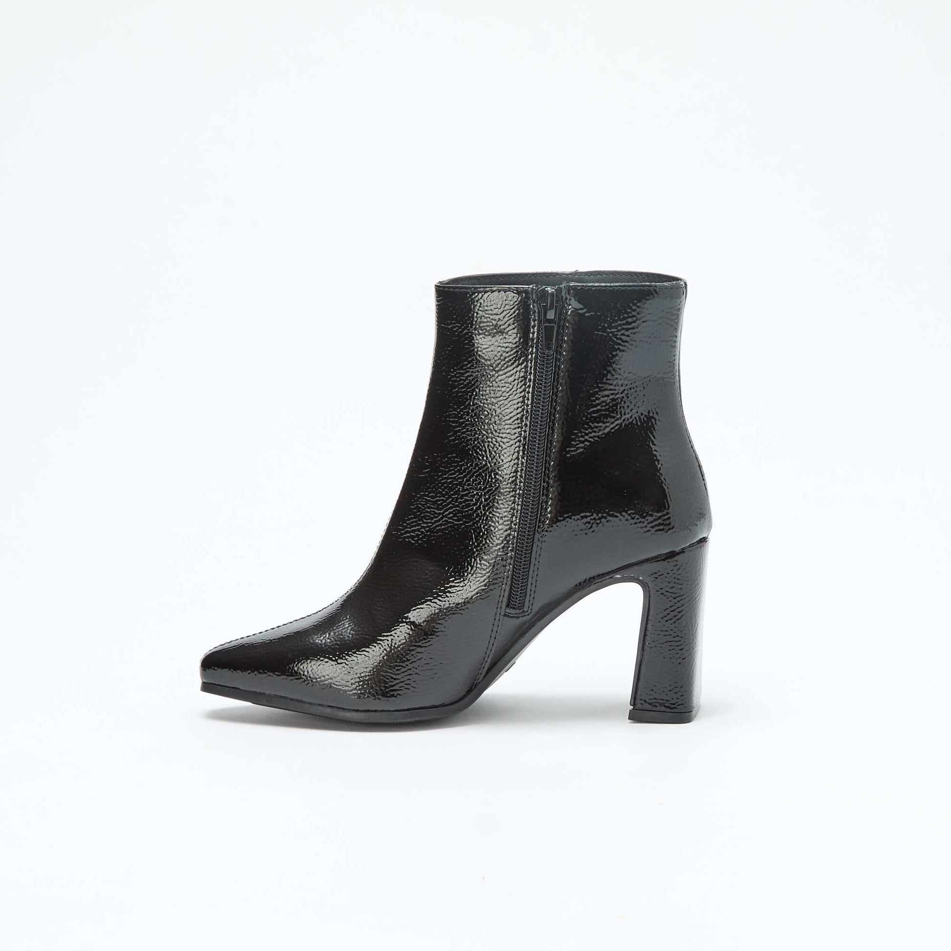 Botas de charol lisas NEGRO