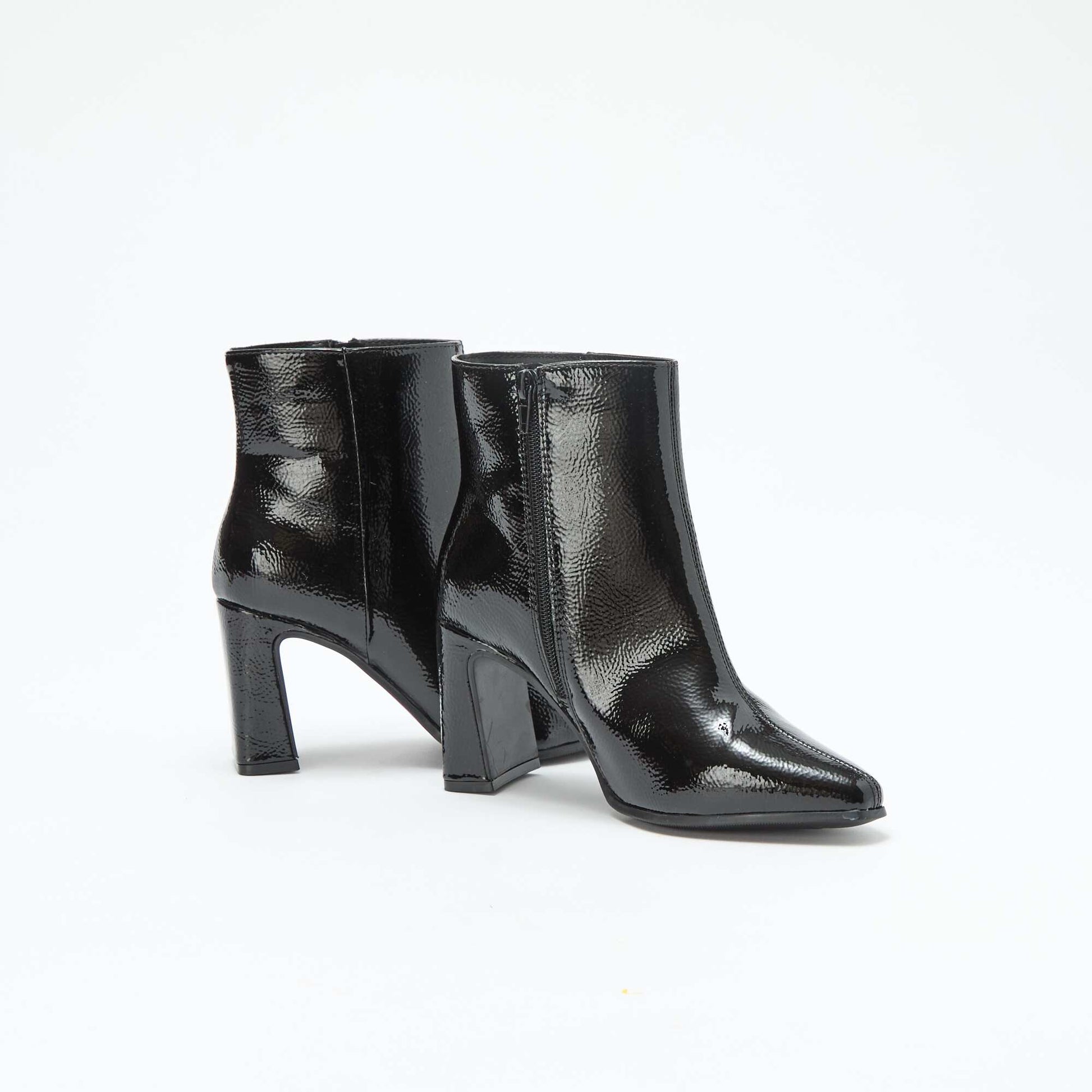 Botas de charol lisas NEGRO