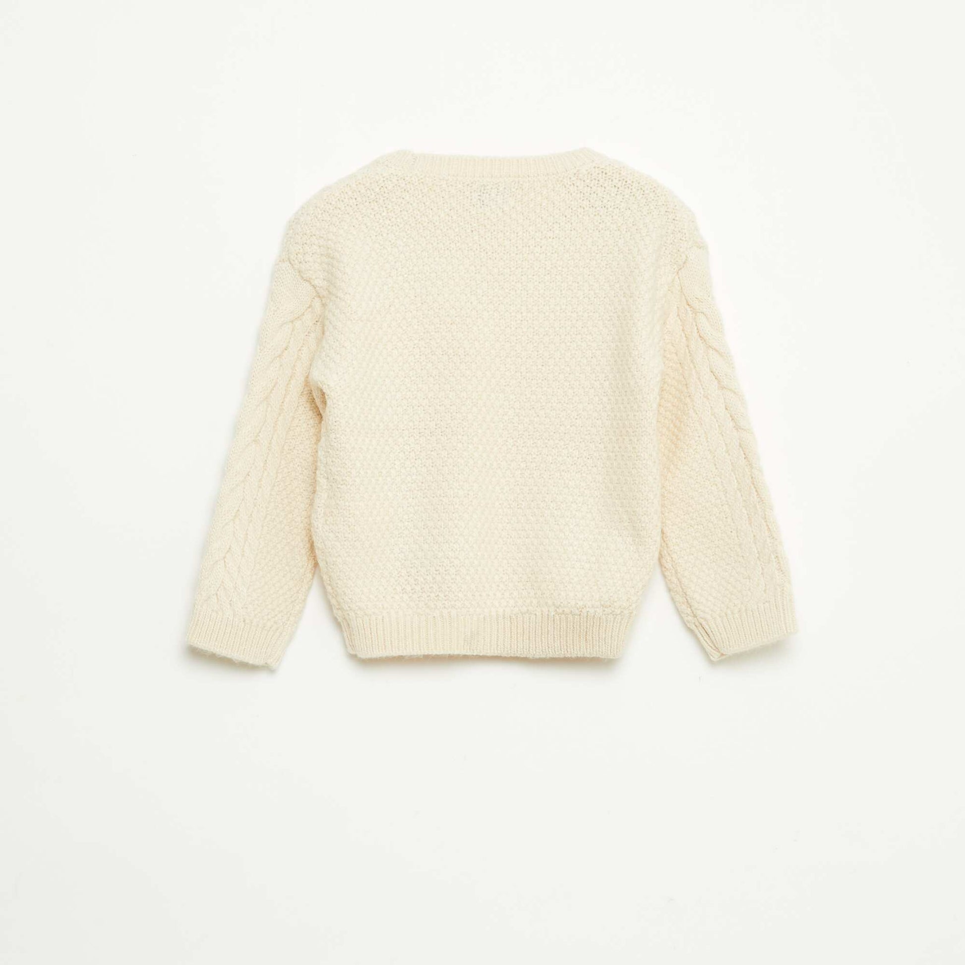Sweater de punto trenzado BEIGE