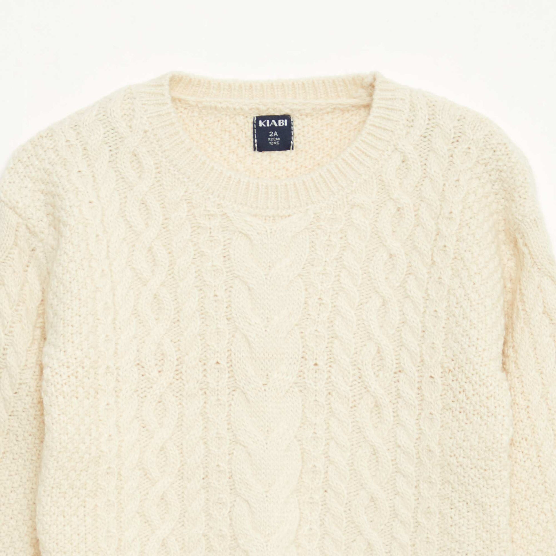 Sweater de punto trenzado BEIGE