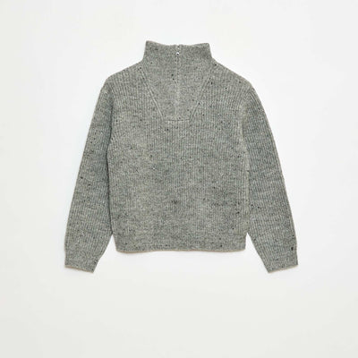Sweater cálido a rayas GRIS