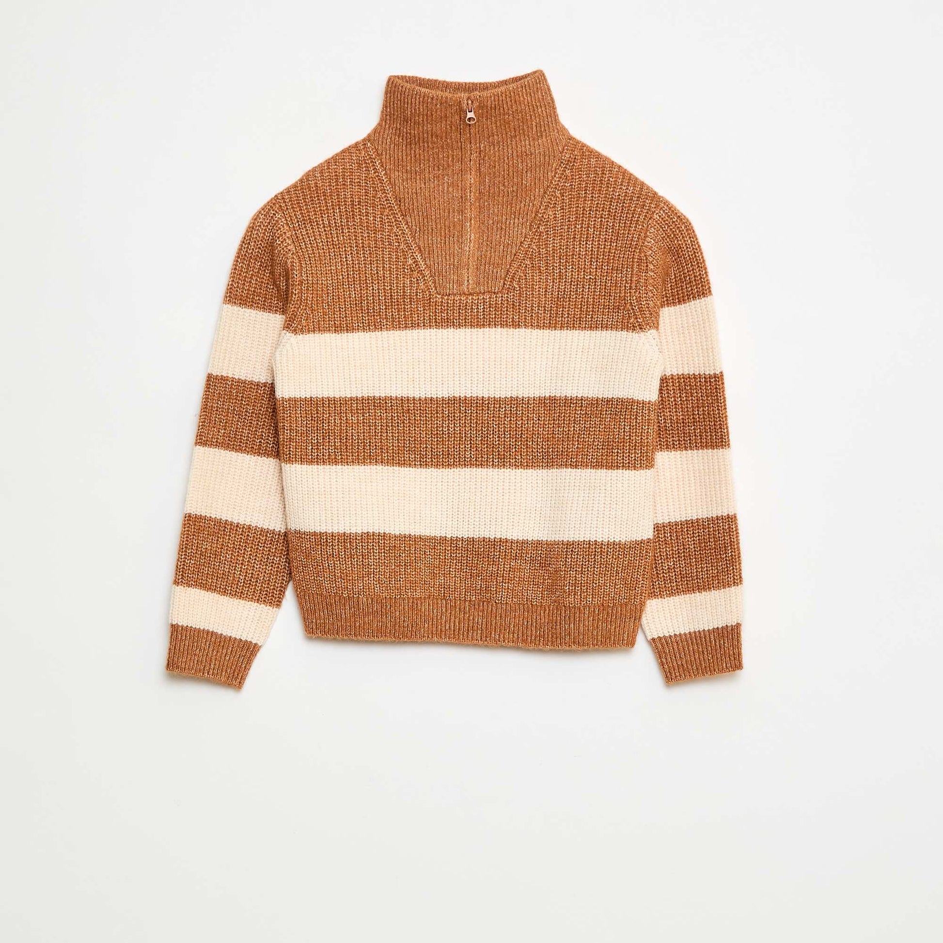 Sweater cálido a rayas MARRON
