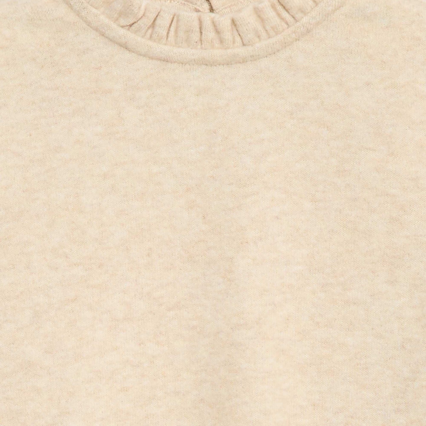 Camiseta de cuello alto de canalé BEIGE