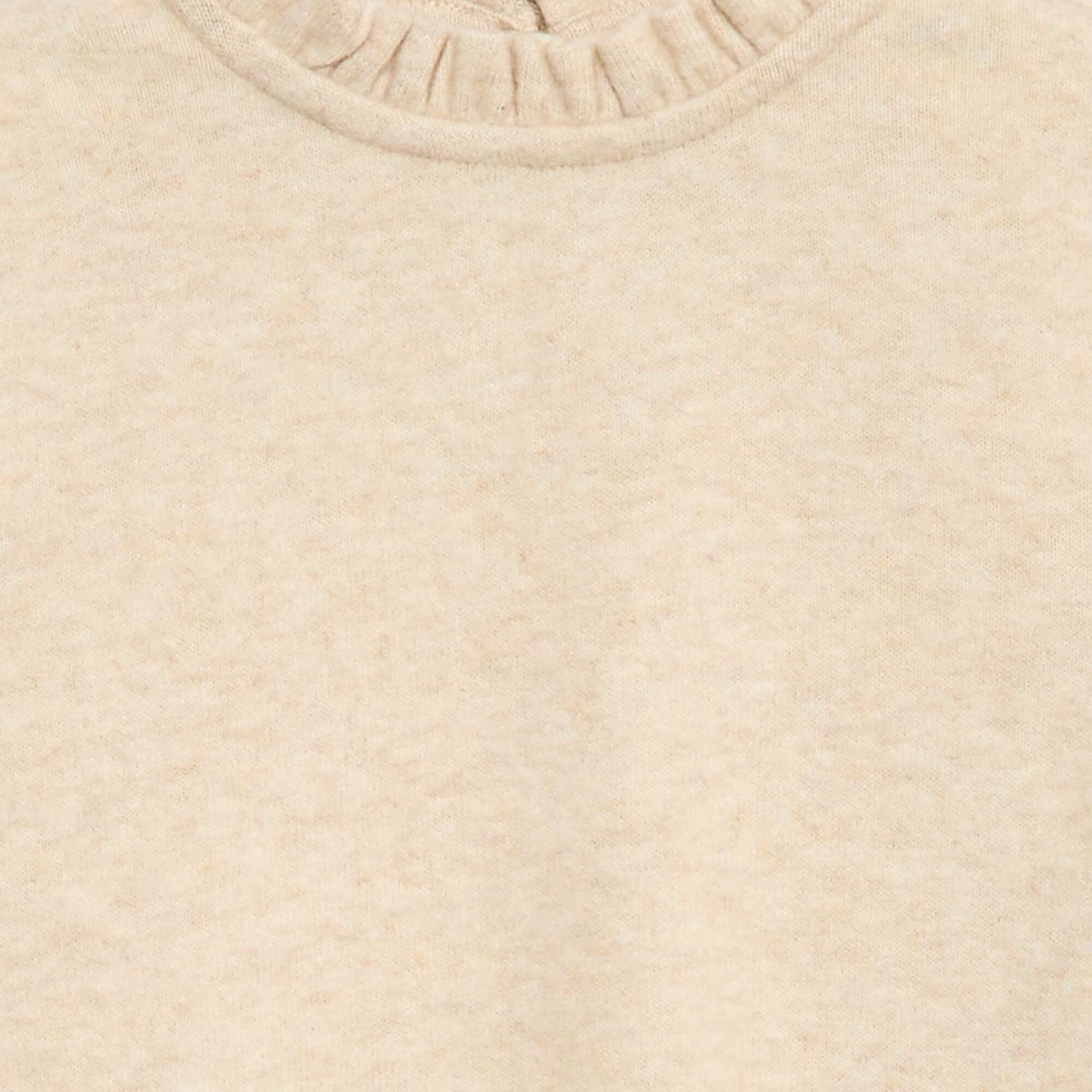 Camiseta de cuello alto de canalé BEIGE