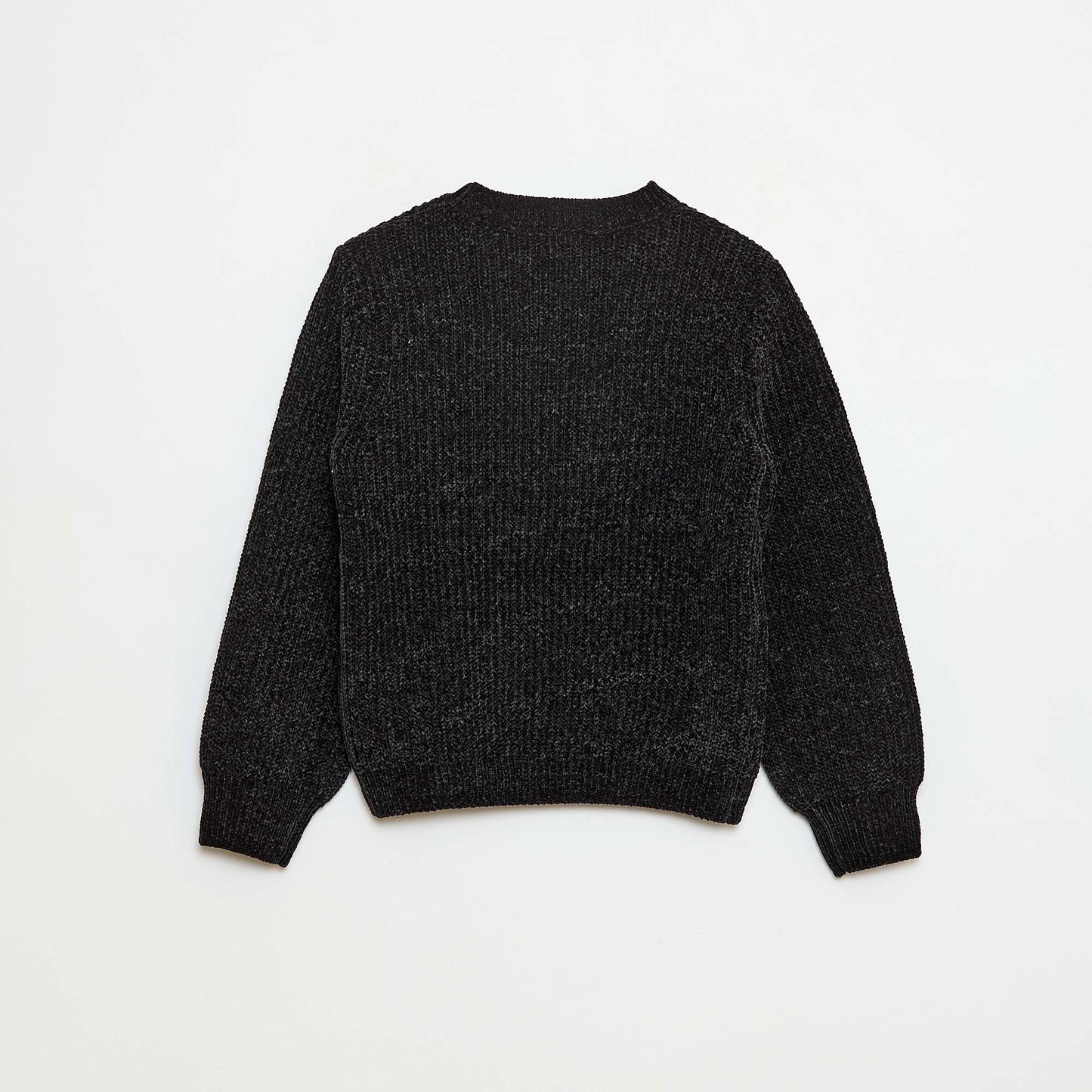 Sweater grueso de punto de chenilla NEGRO