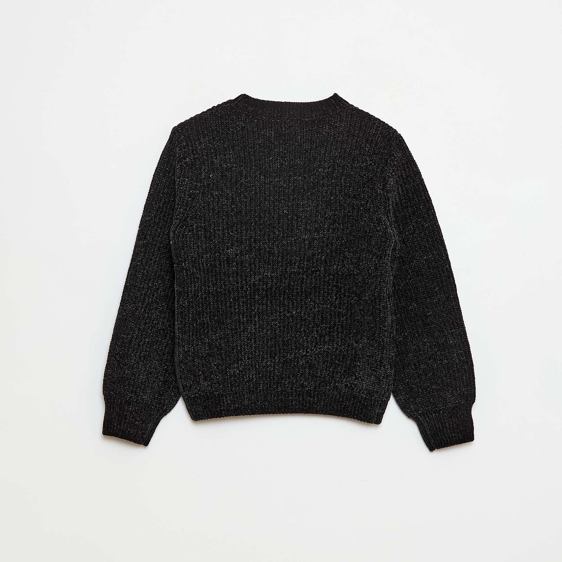 Sweater grueso de punto de chenilla NEGRO