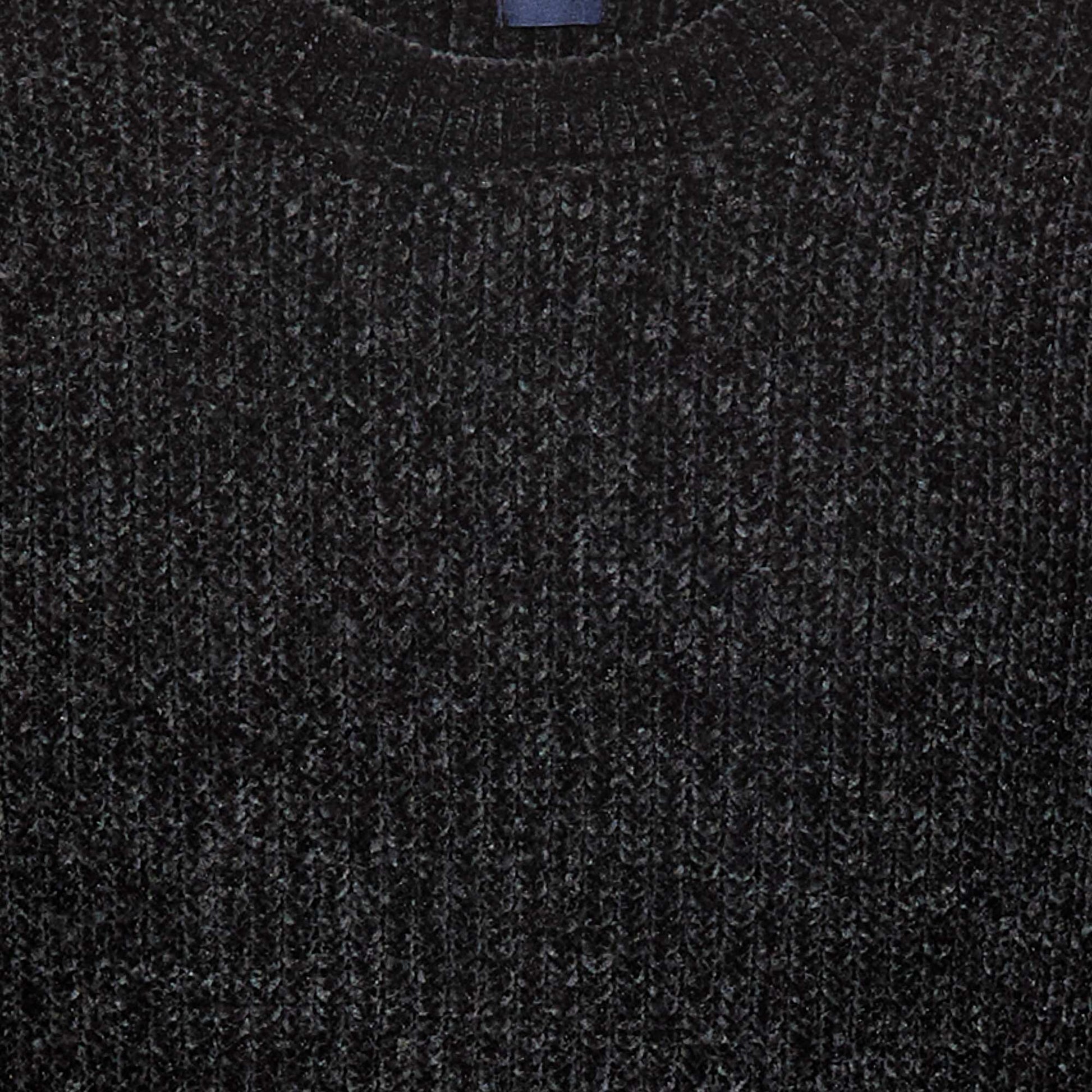 Sweater grueso de punto de chenilla NEGRO
