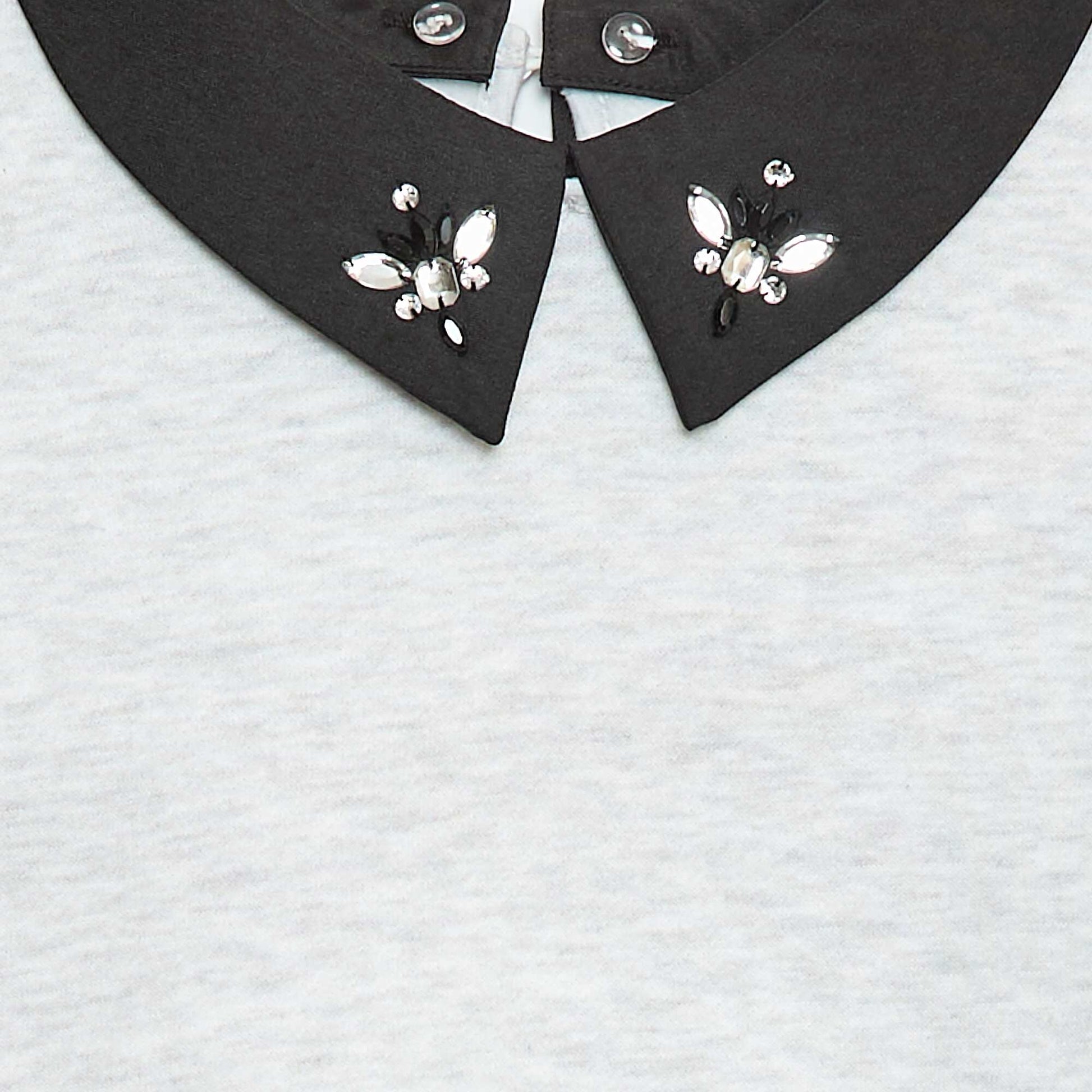 Buzo holgada con cuello de strass GRIS