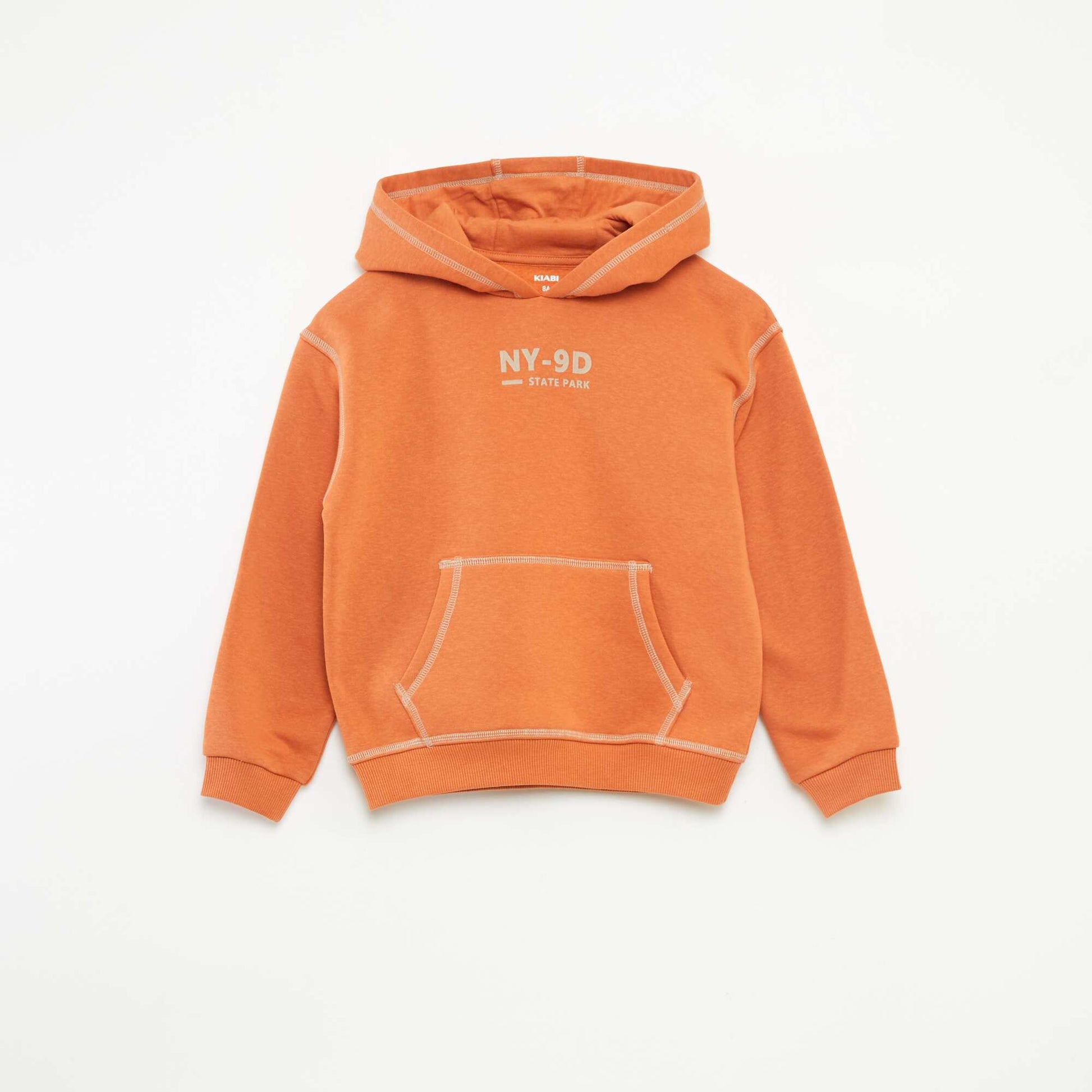 Buzo con capucha estampada NARANJA