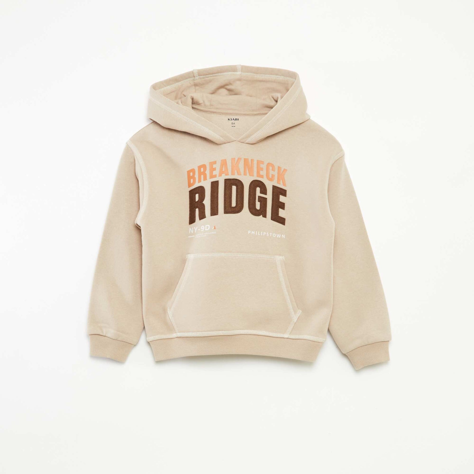 Buzo con capucha estampada BEIGE
