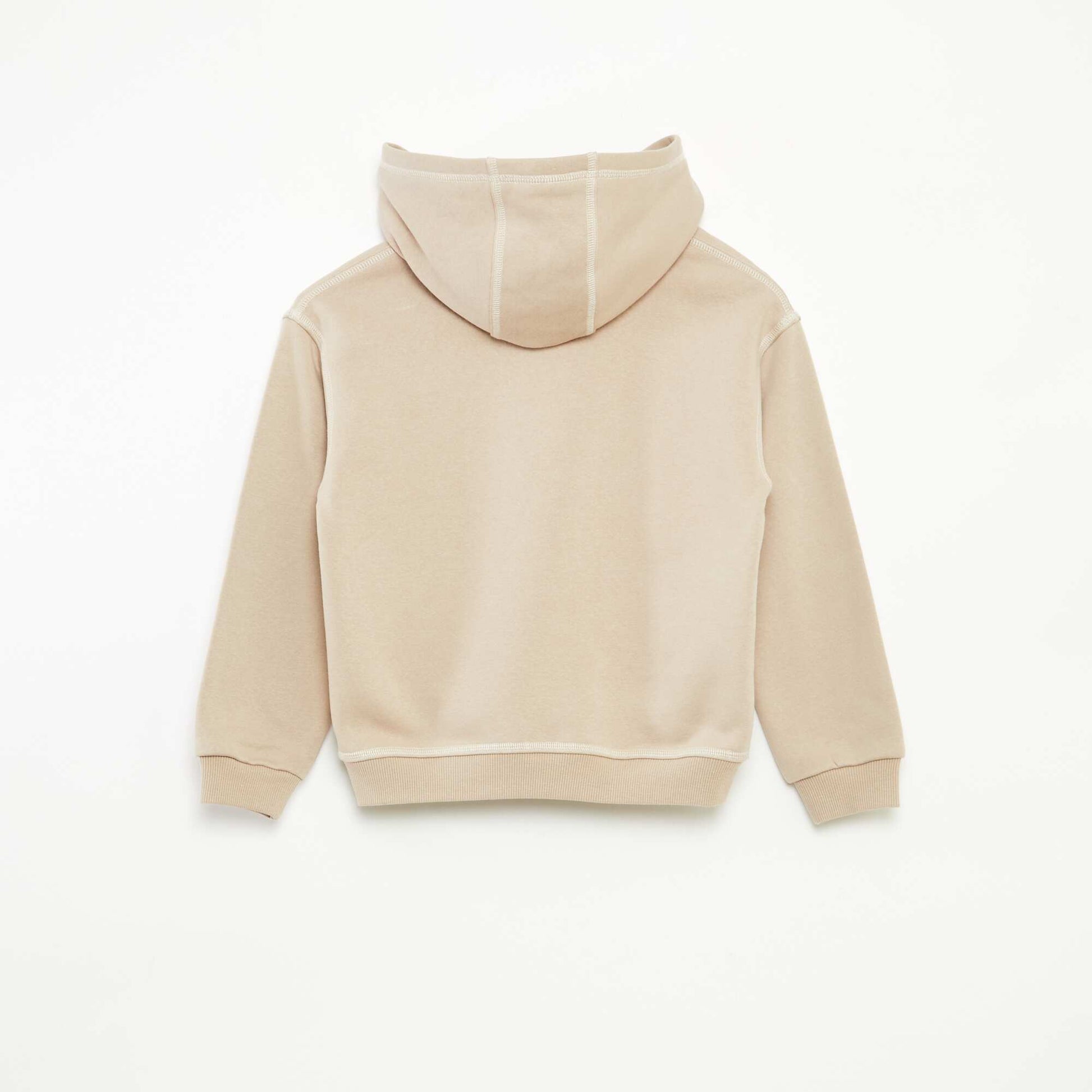 Buzo con capucha estampada BEIGE