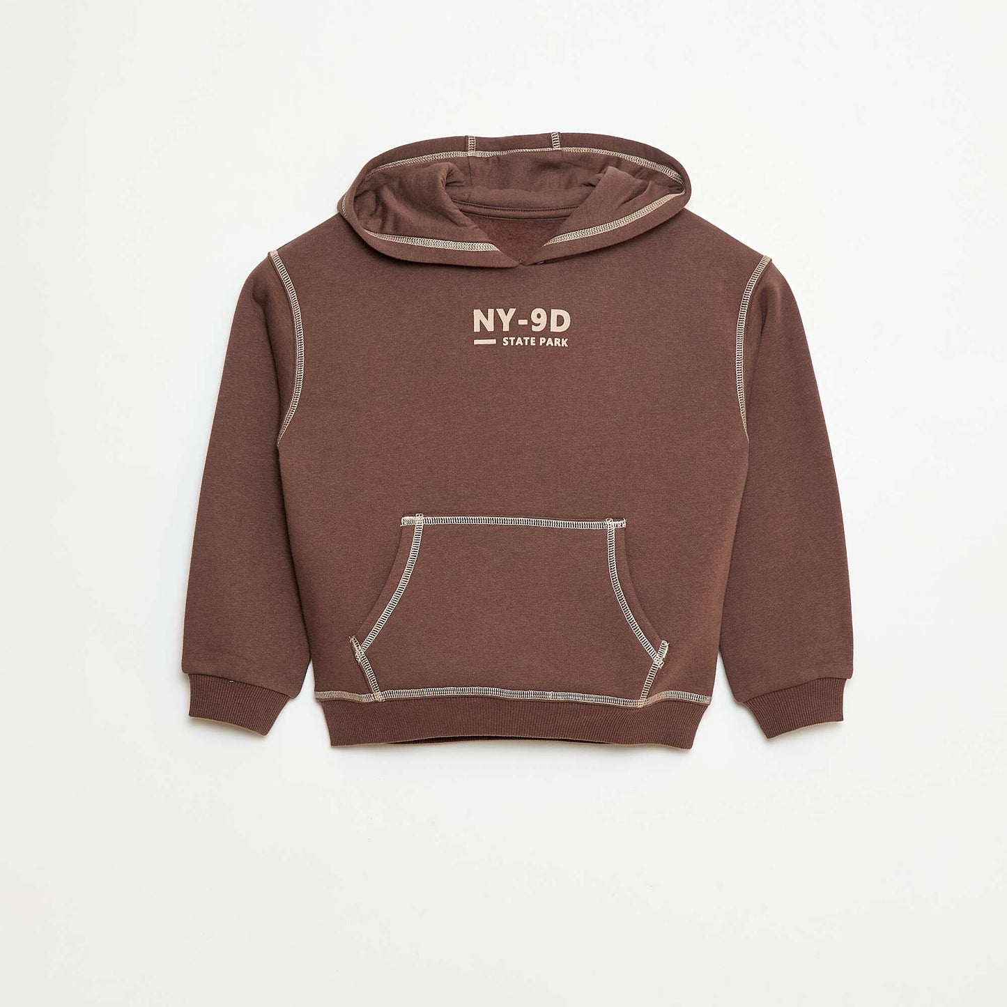 Buzo con capucha estampada MARRON