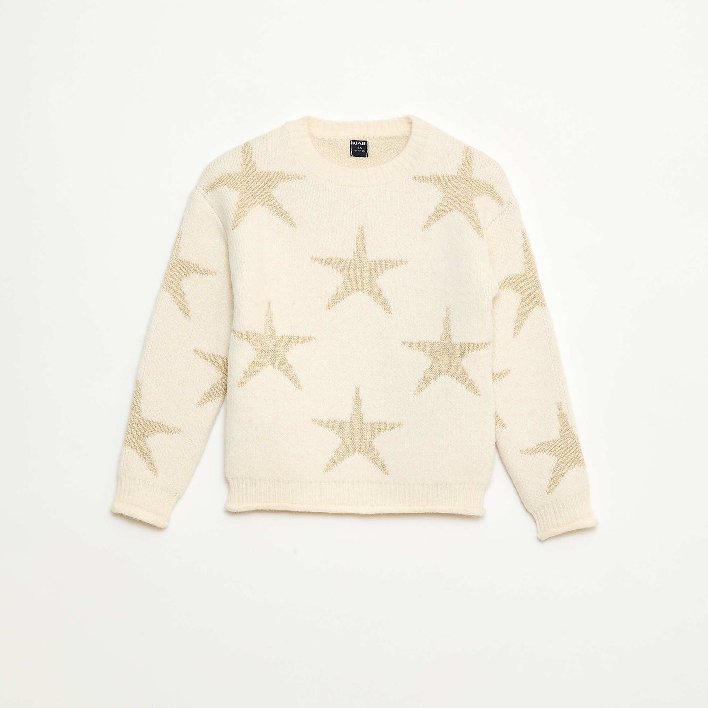 Sweater de punto con cuello redondo AMARILLO