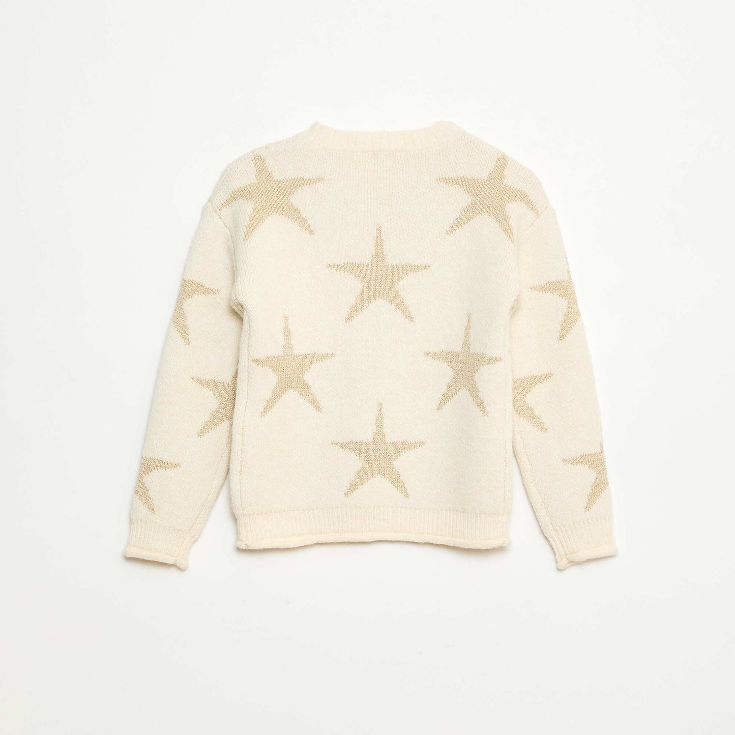 Sweater de punto con cuello redondo AMARILLO