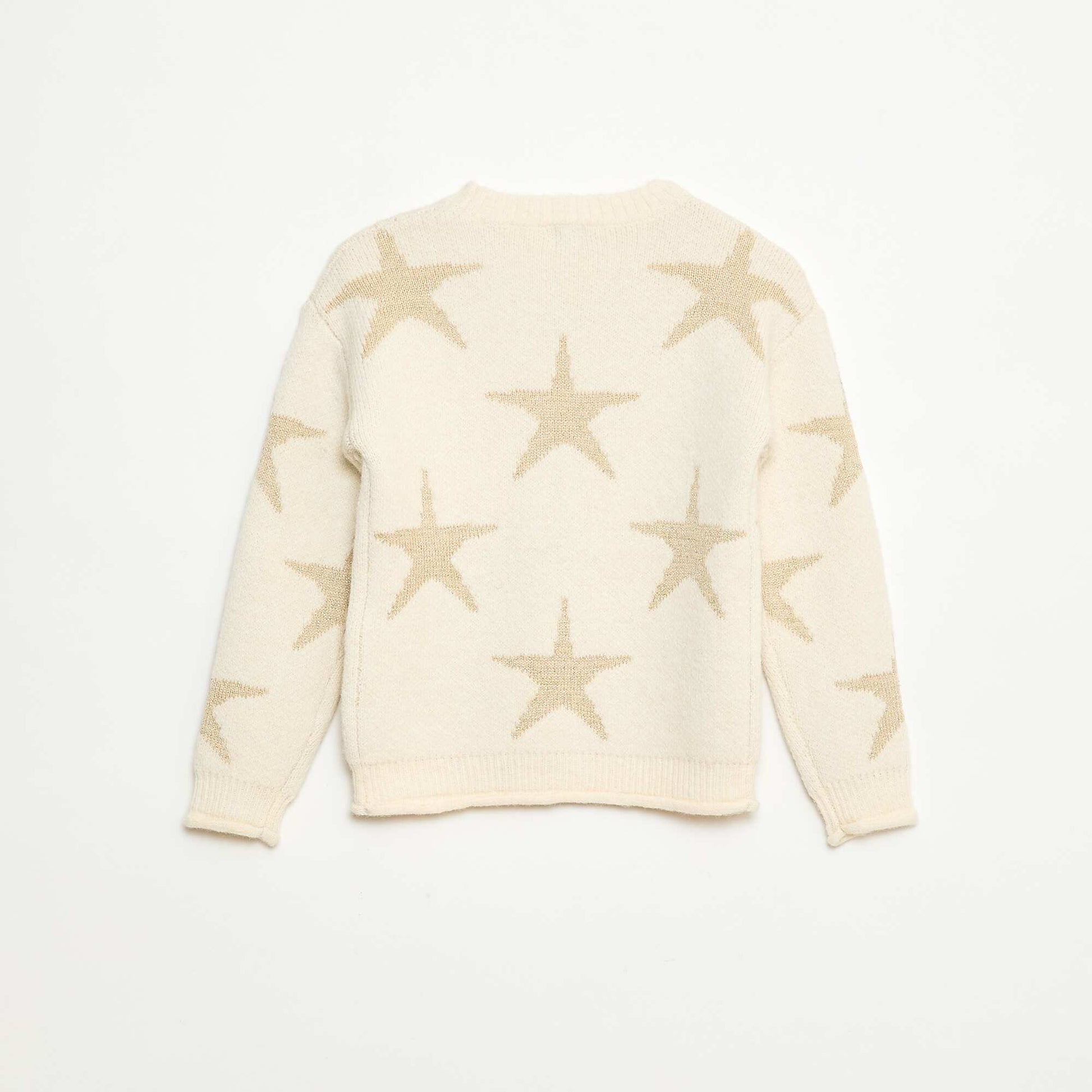 Sweater de punto con cuello redondo AMARILLO