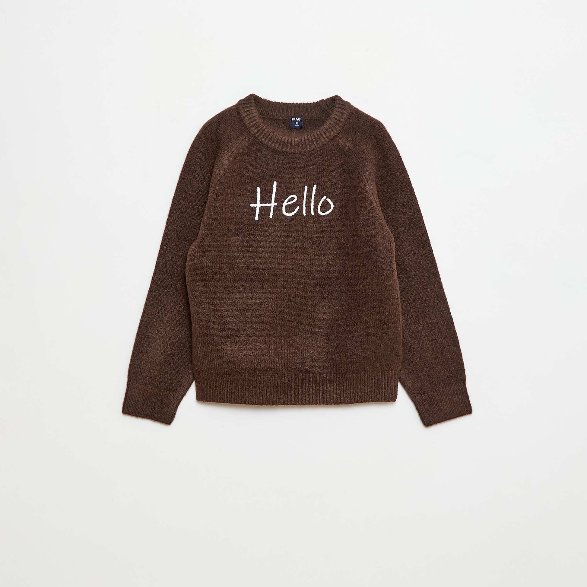 Sweater cuello redondo con diseño animado MARRON