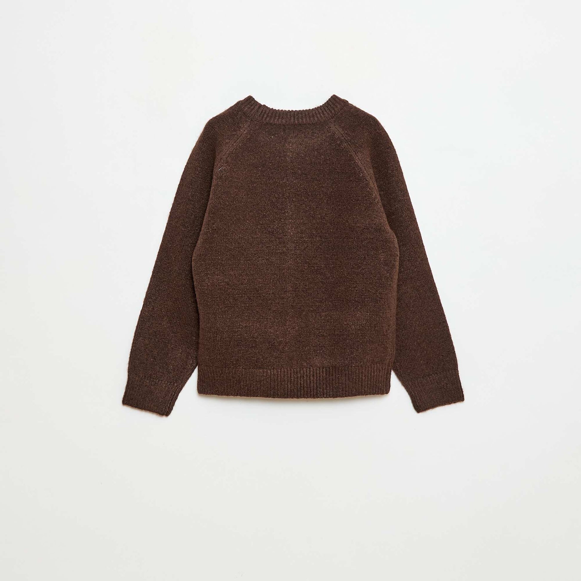 Sweater cuello redondo con diseño animado MARRON