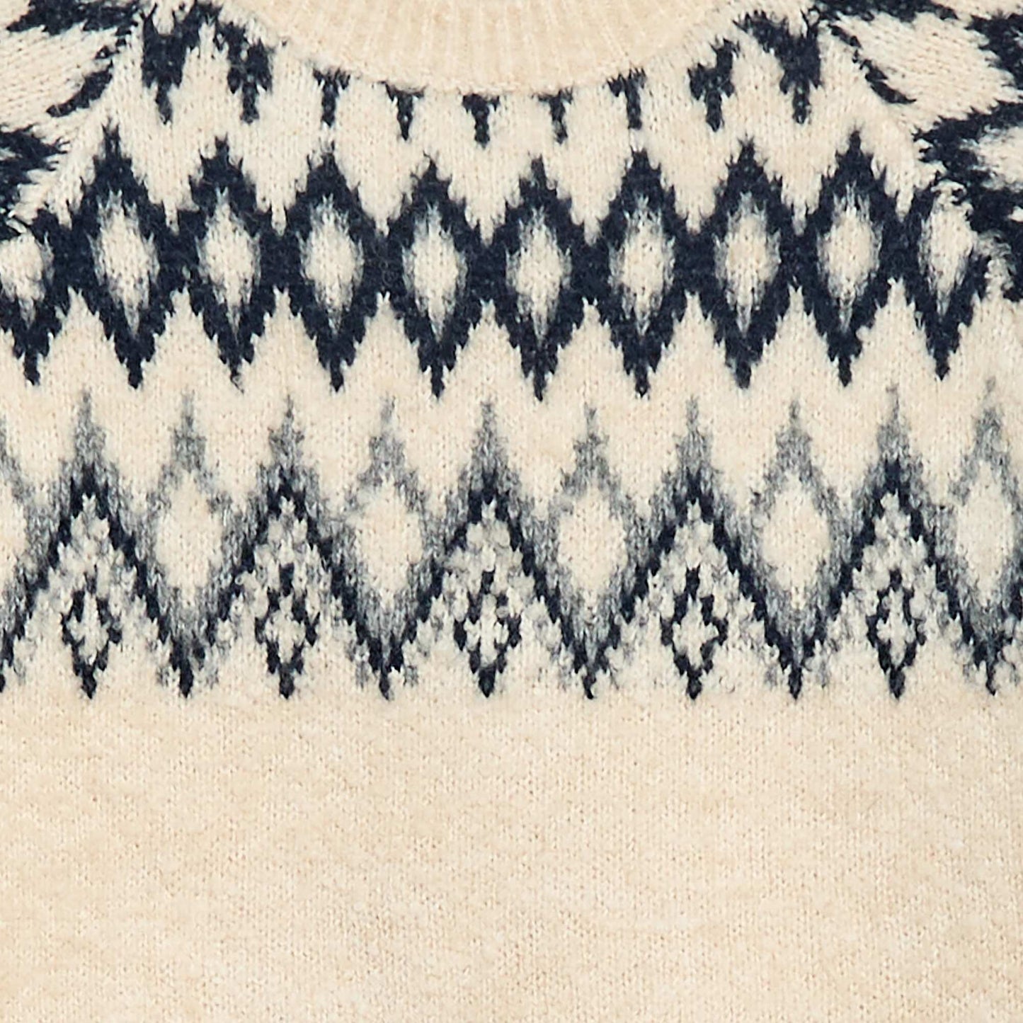 Sweater jacquard cuello redondo liso GRIS