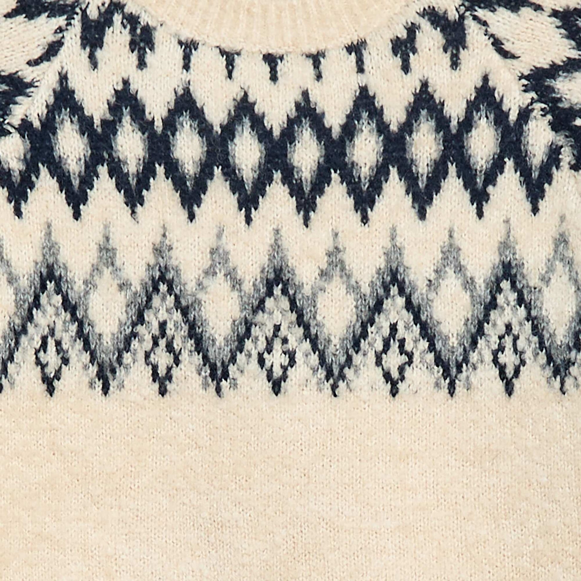 Sweater jacquard cuello redondo liso GRIS