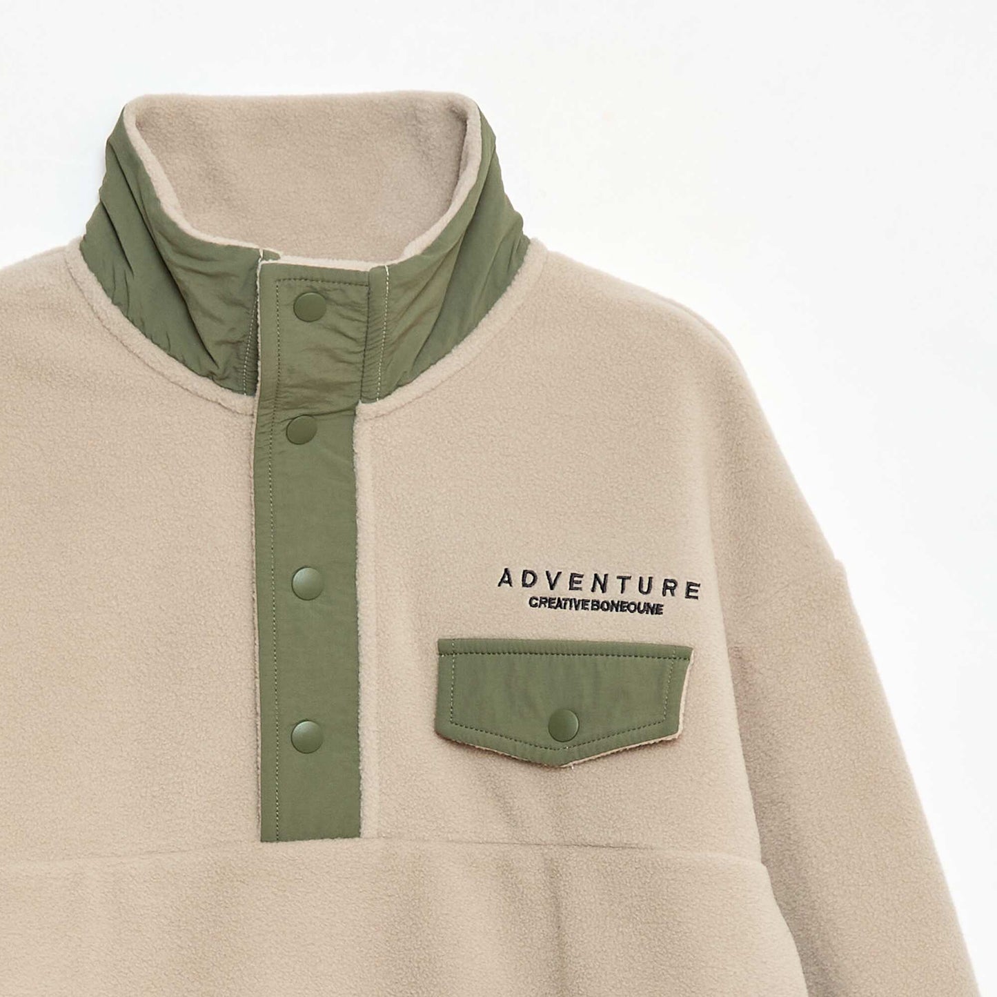 Buzo polar cuello alto BEIGE