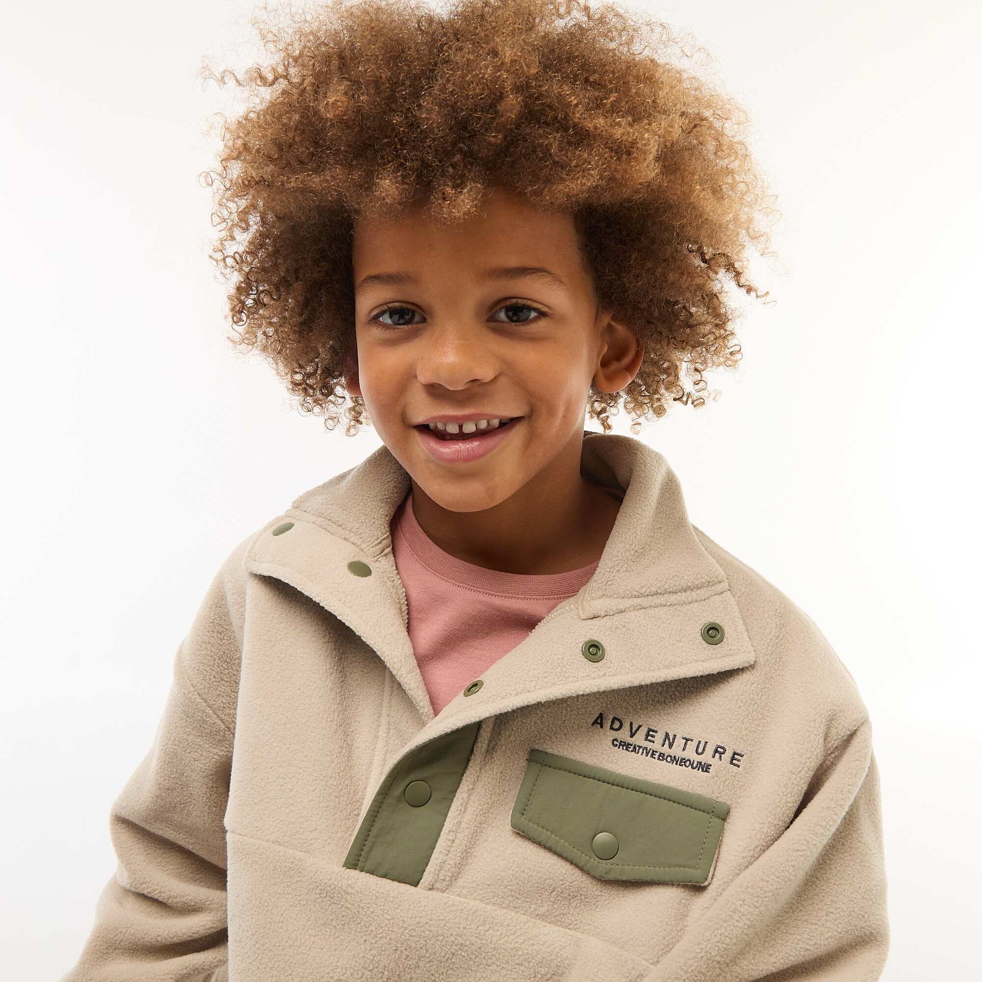Buzo polar cuello alto BEIGE