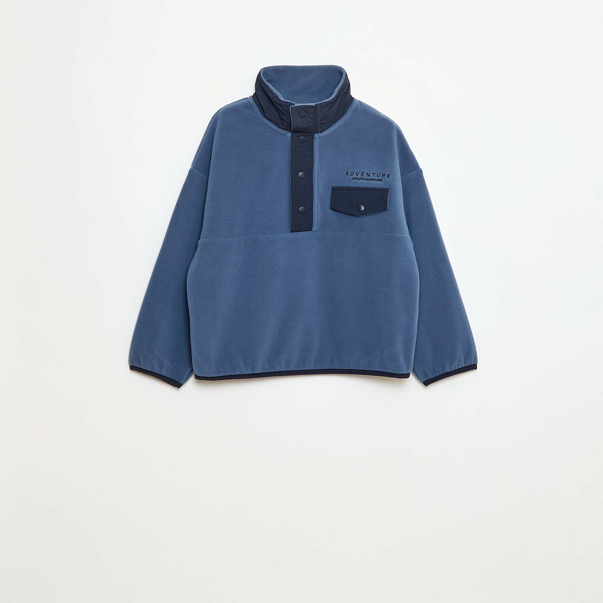 Buzo polar cuello alto AZUL