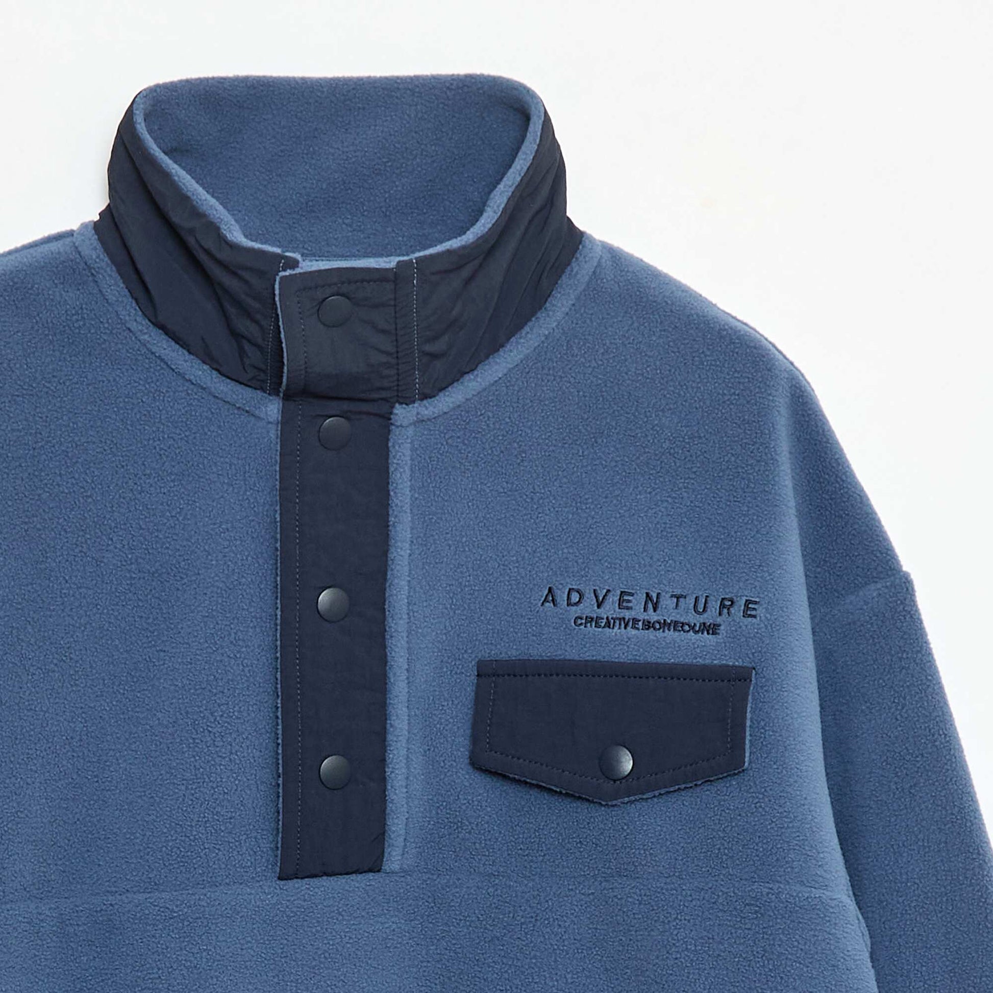 Buzo polar cuello alto AZUL