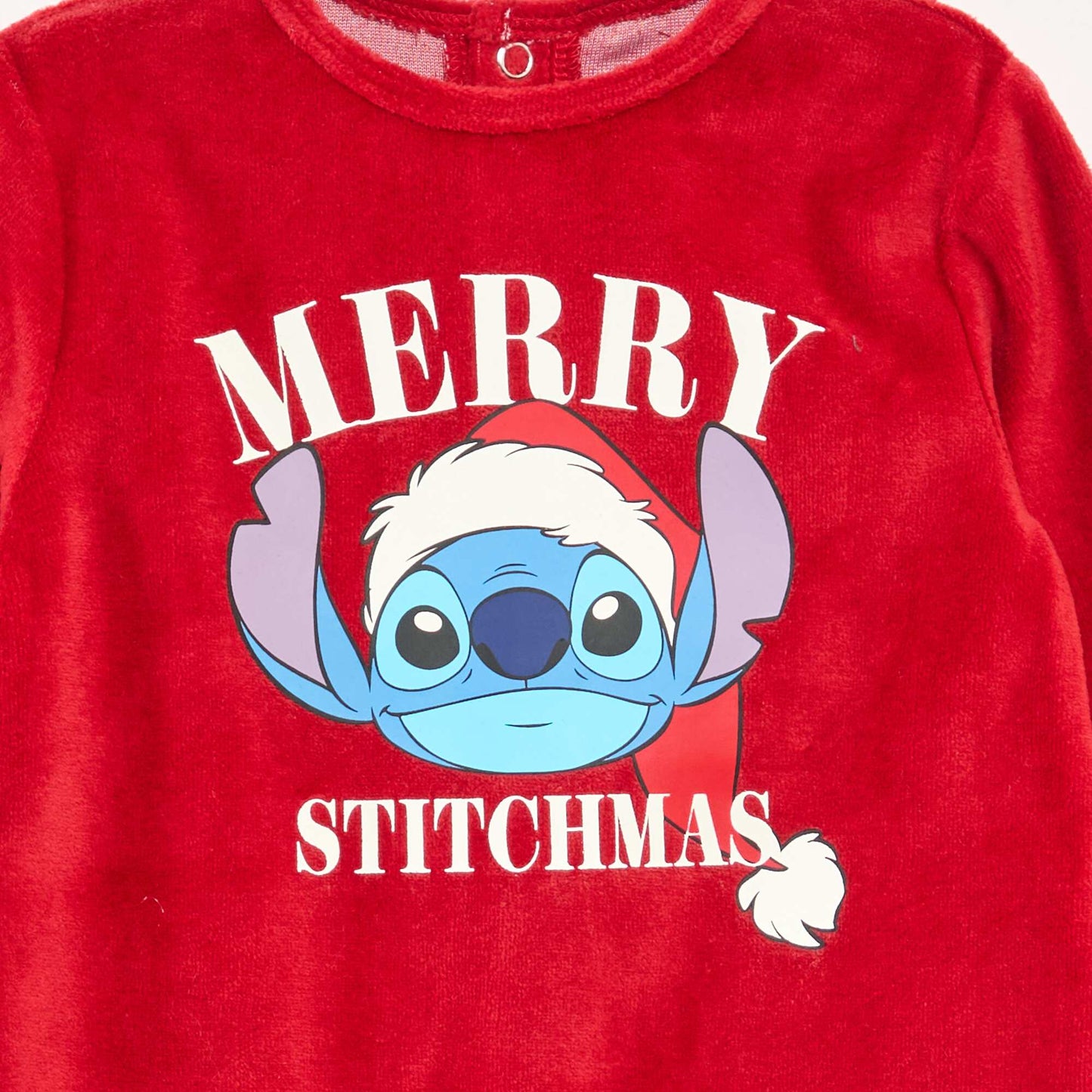 Pijama Entero Pesado Navideño 'Disney' 'Stitch' de terciopelo de algodón ROJO