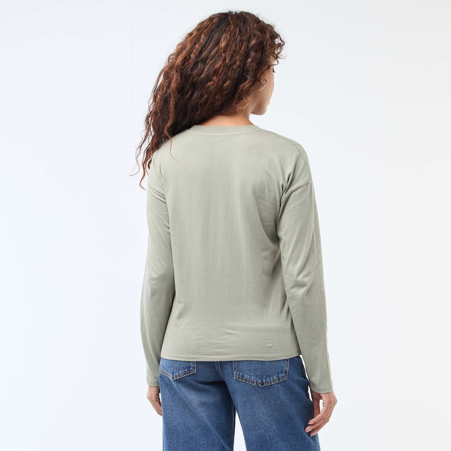 Camiseta de manga larga y cuello redondo VERDE