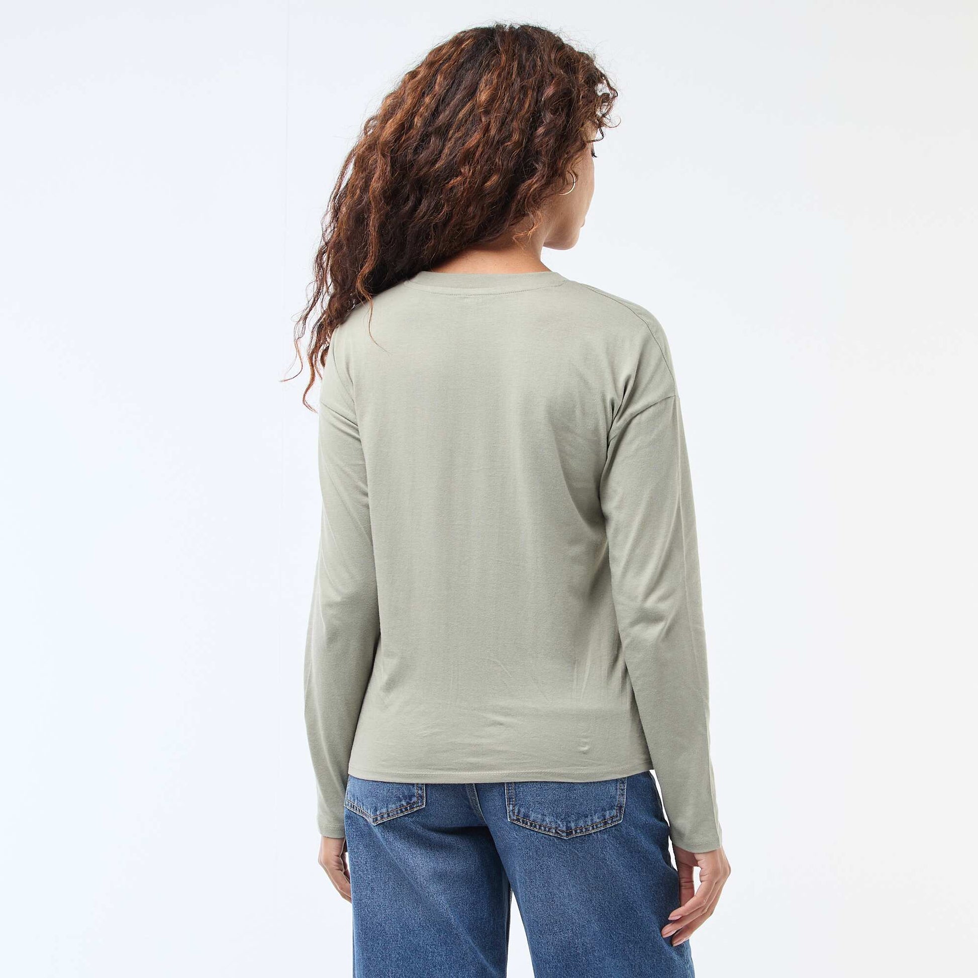 Camiseta de manga larga y cuello redondo VERDE