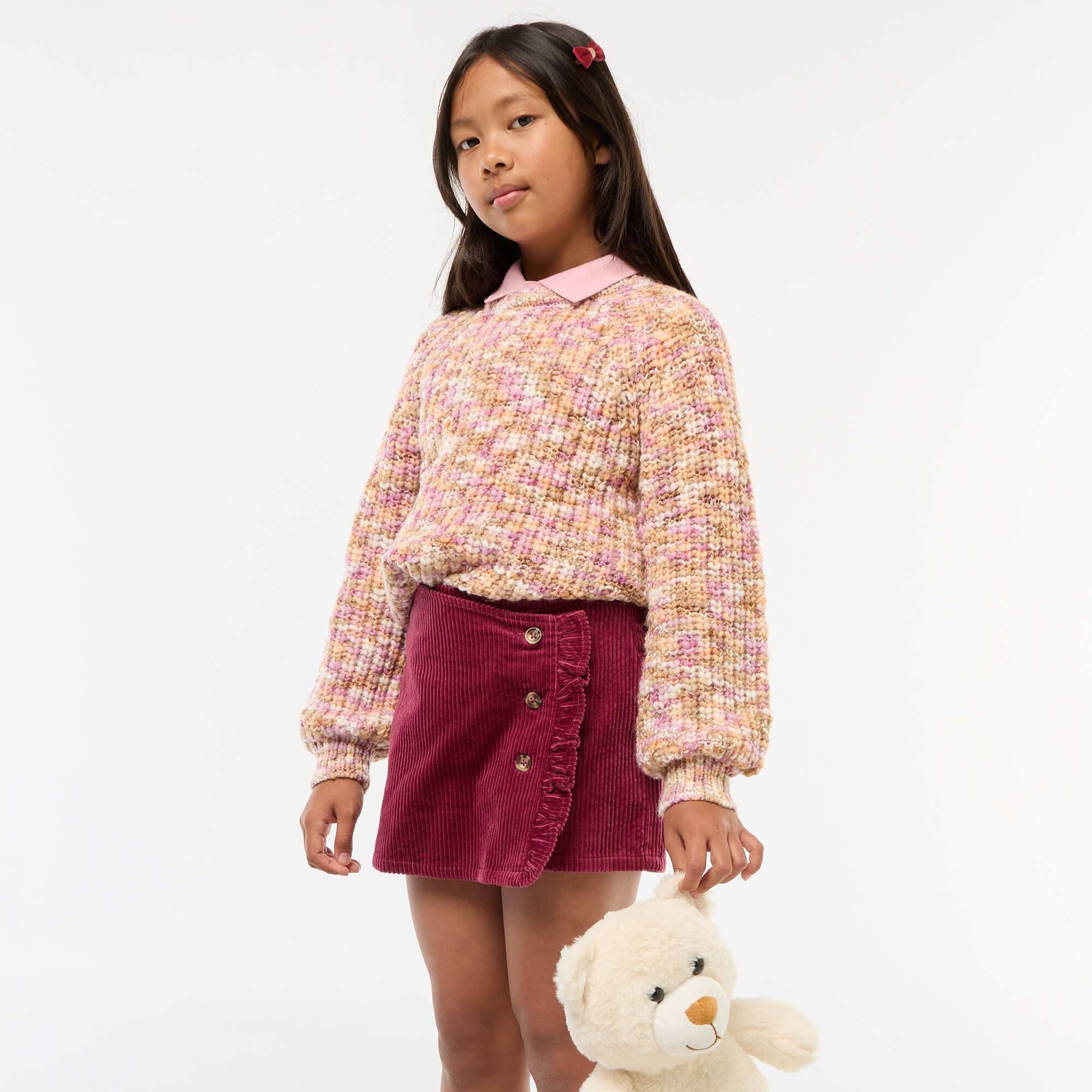 Falda pantalón de pana de algodón ROJO