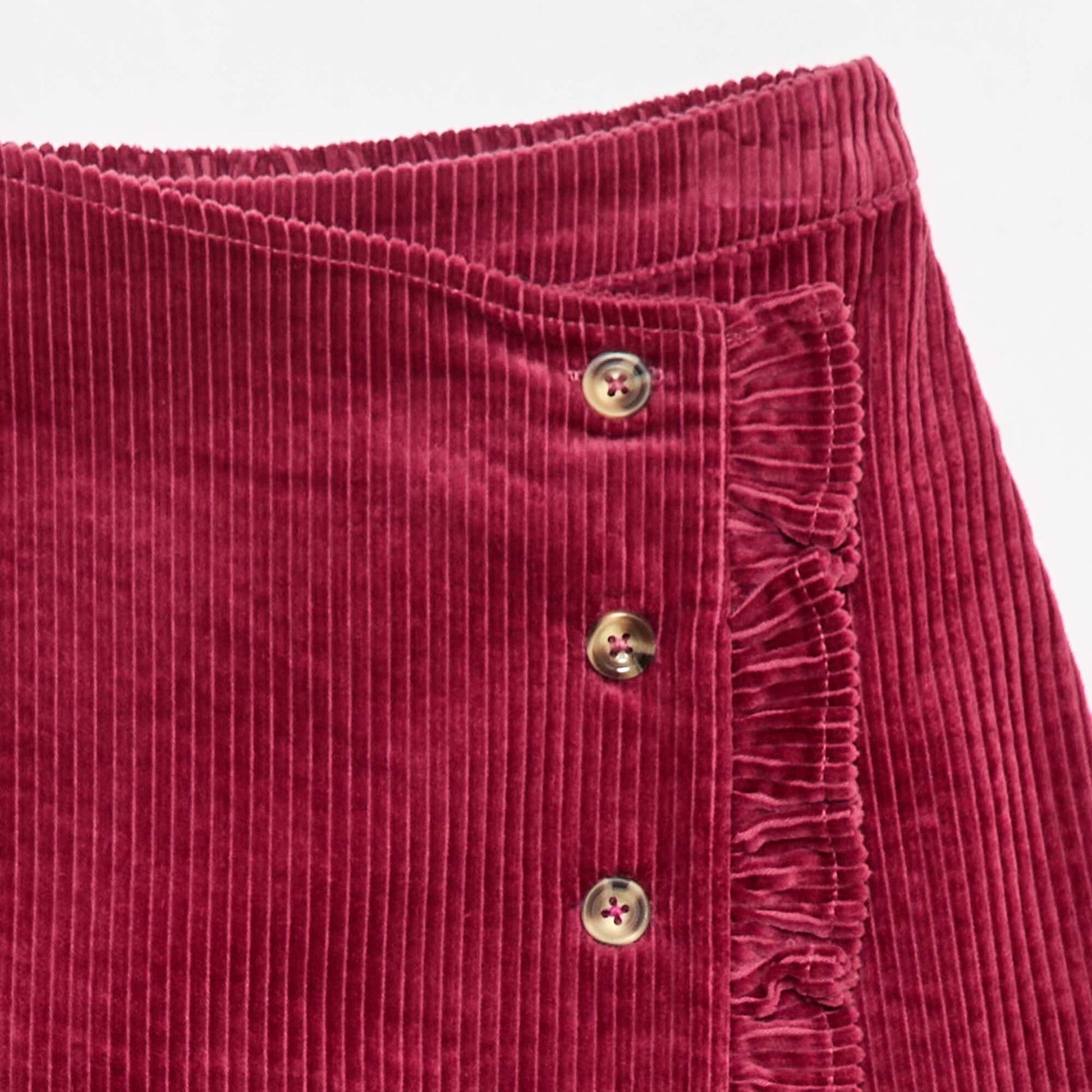 Falda pantalón de pana de algodón ROJO
