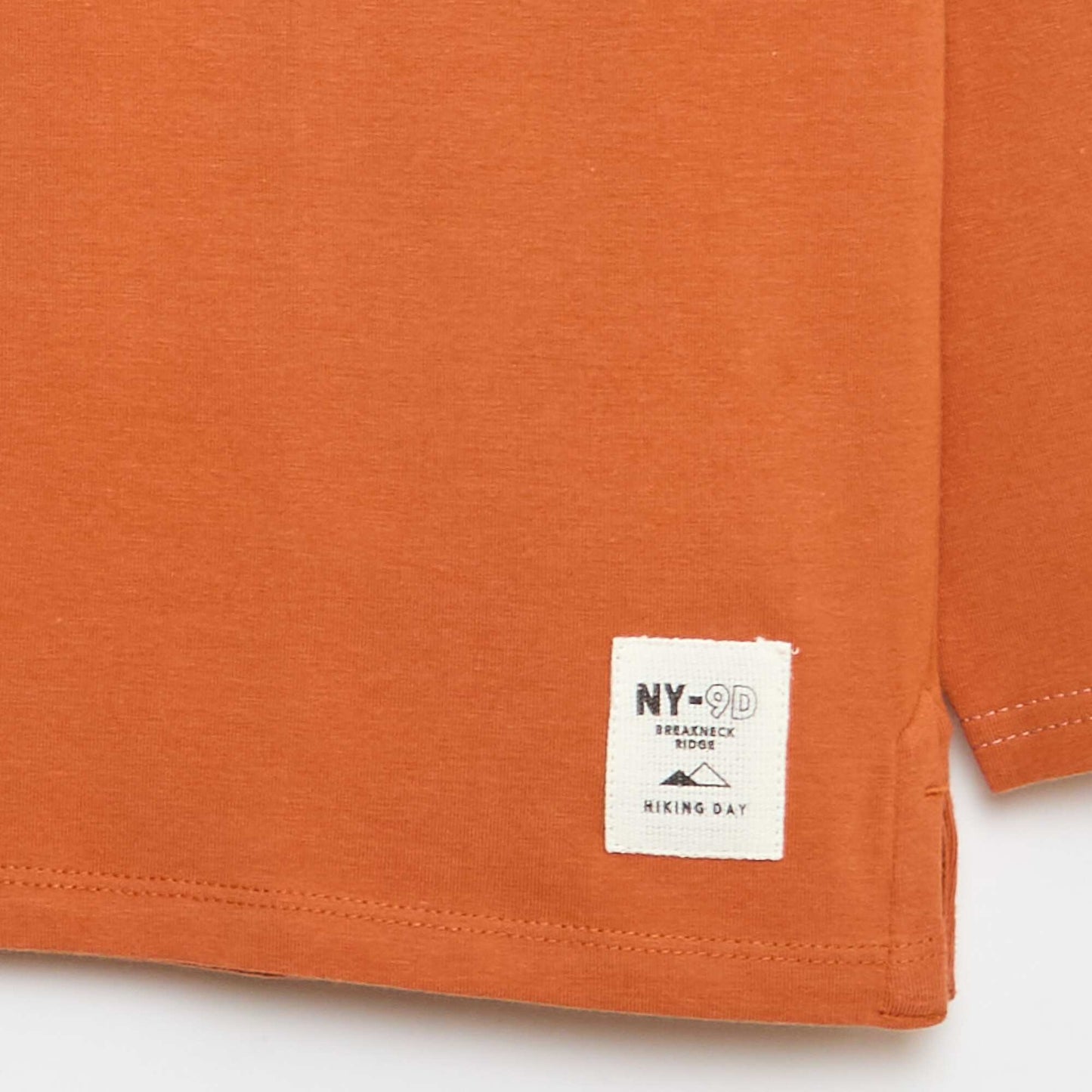 Camiseta de manga larga con cuello redondo MARRON