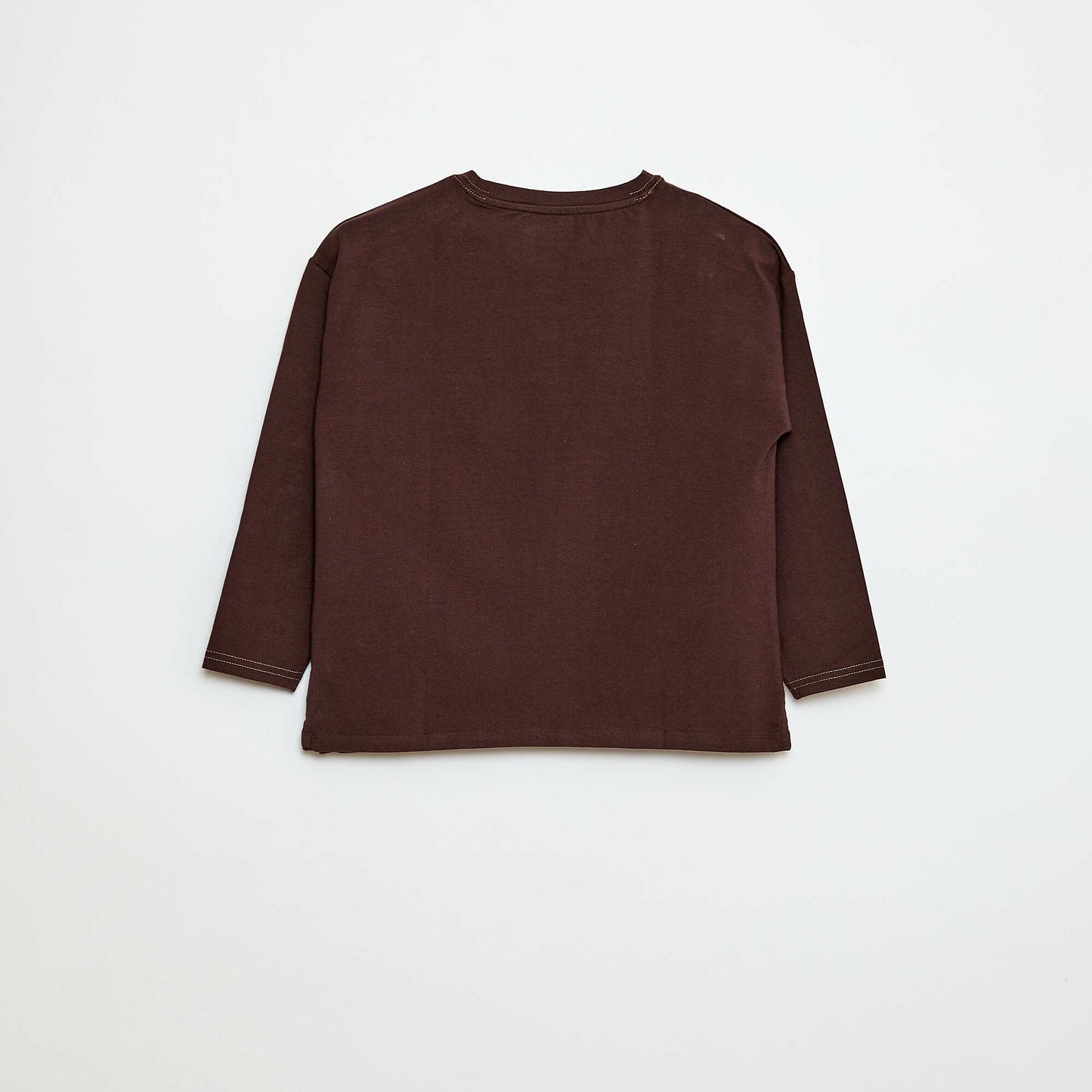 Camiseta de manga larga con cuello redondo MARRON