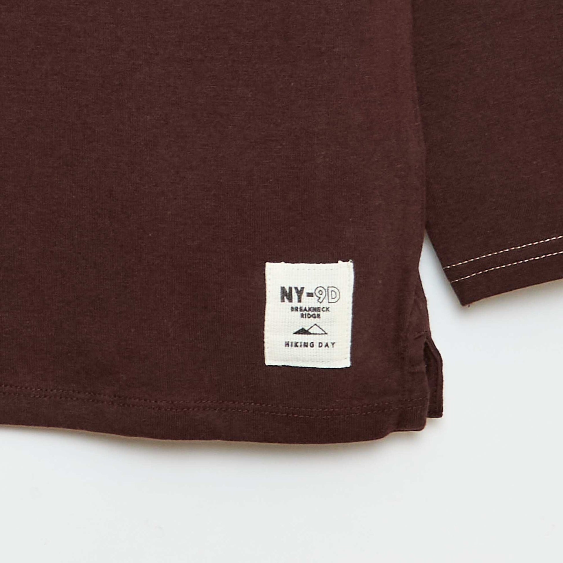 Camiseta de manga larga con cuello redondo MARRON