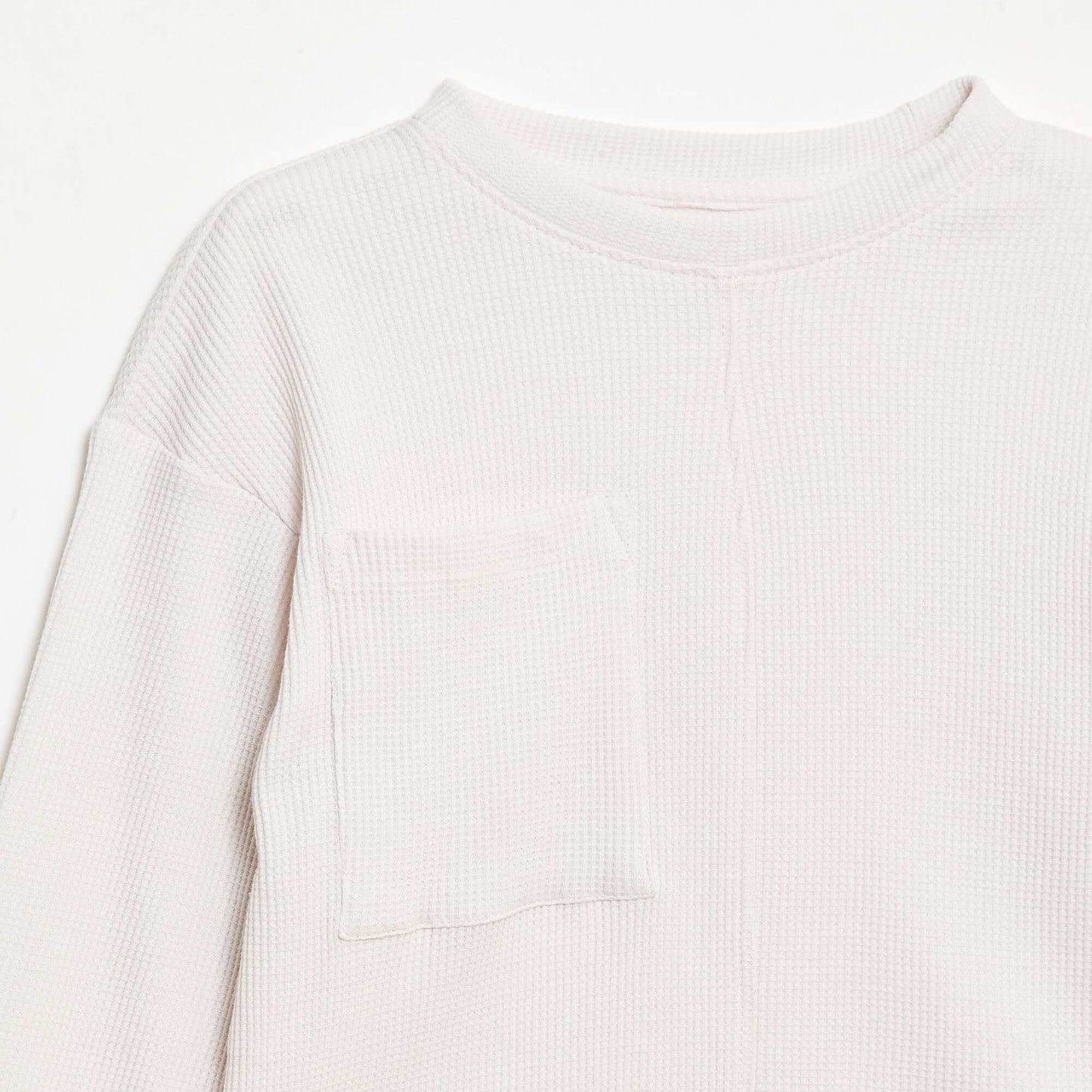 Camiseta holgada gofrada de algodón liso BLANCO