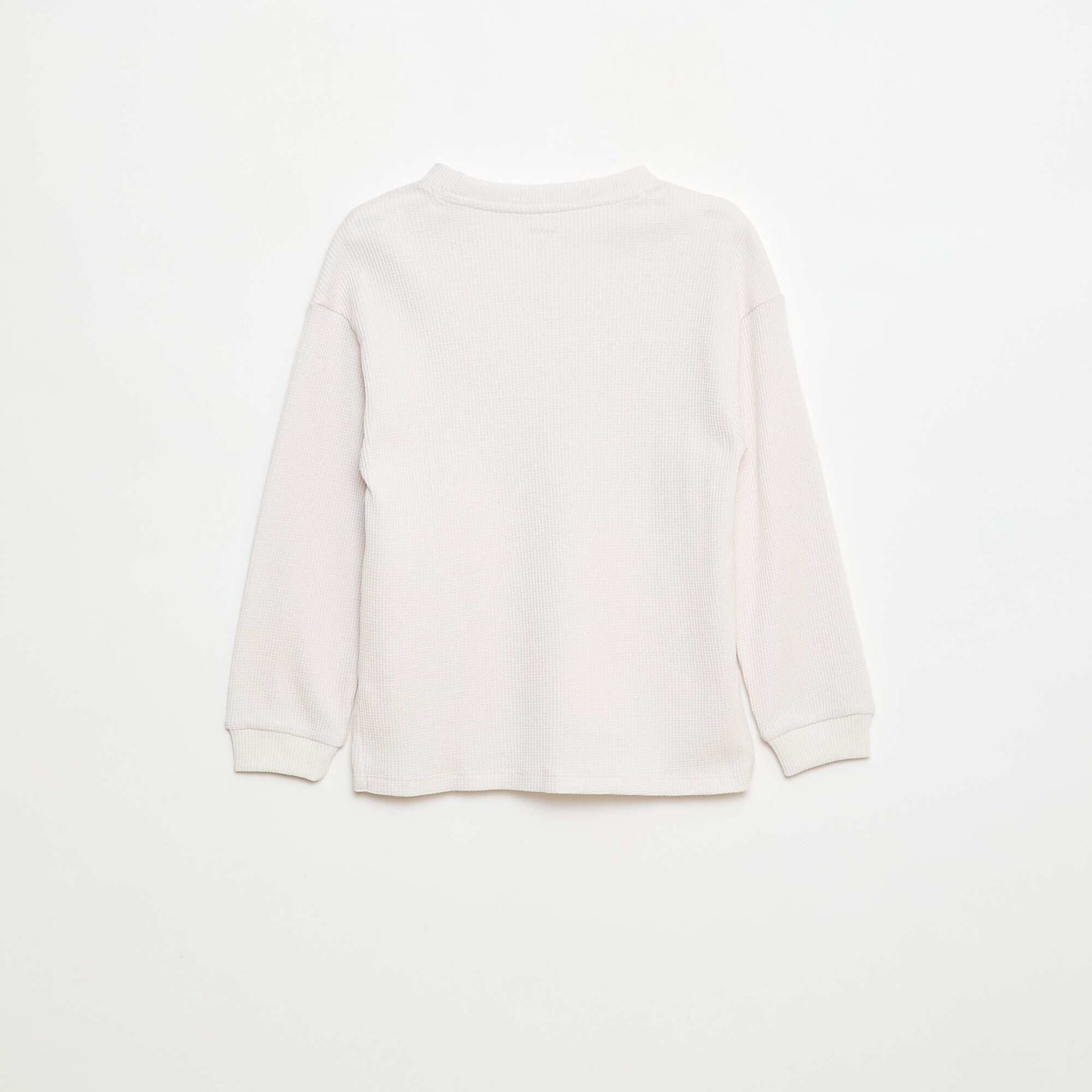 Camiseta holgada gofrada de algodón liso BLANCO