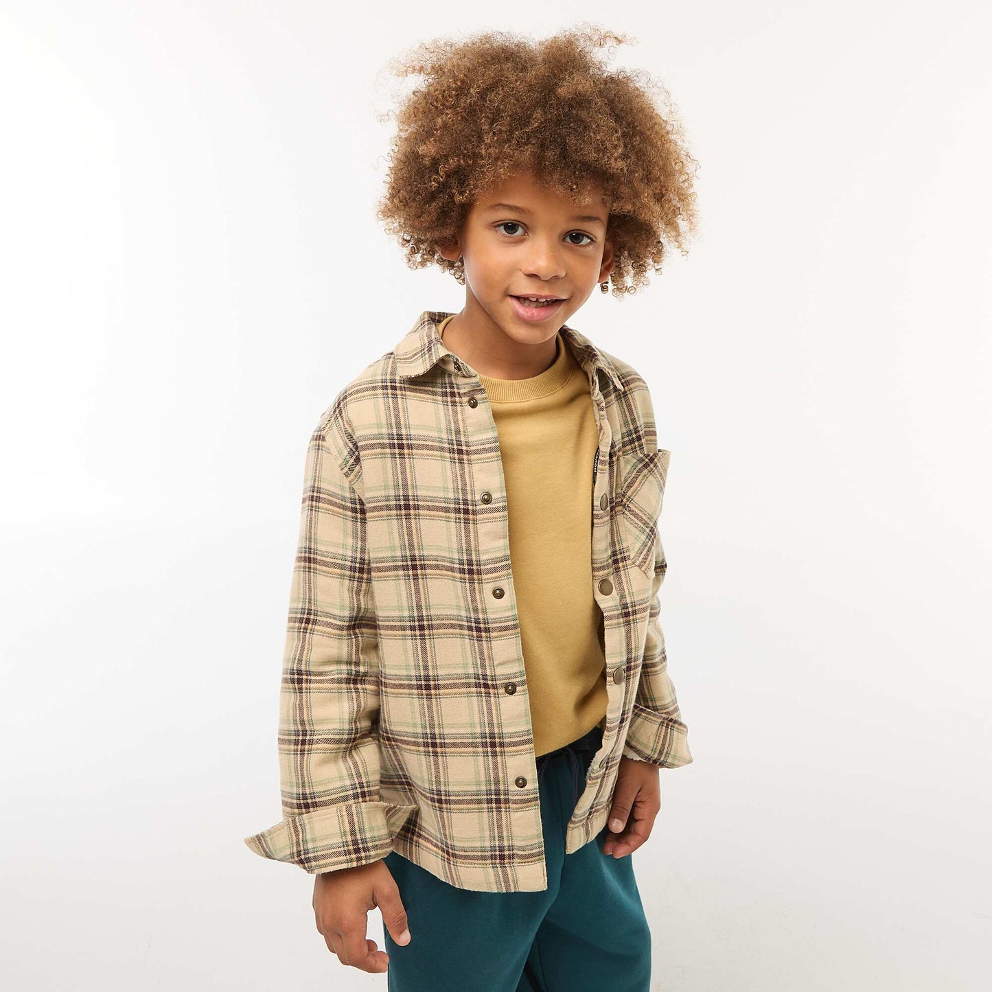 Sobrecamisa de franela con forro BEIGE