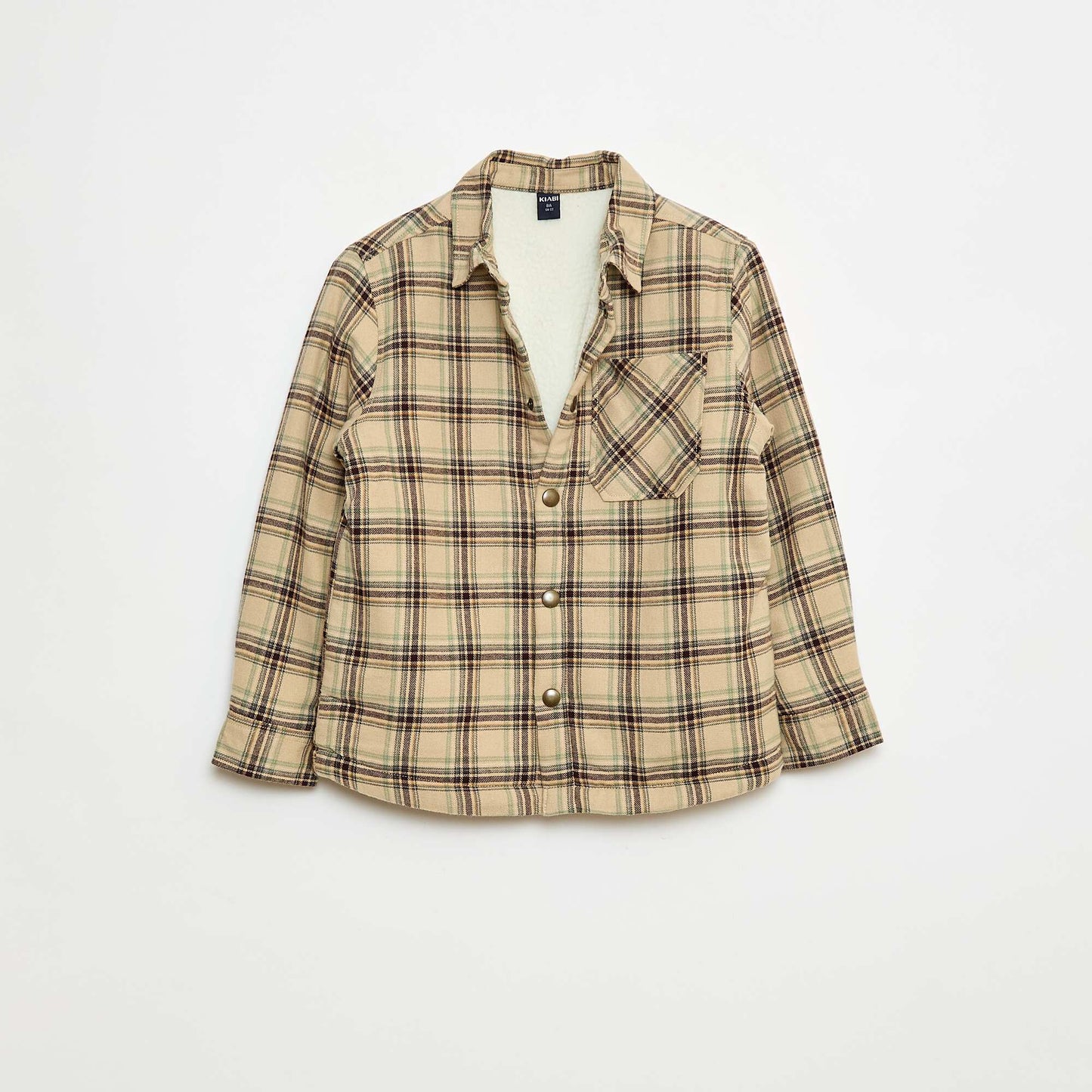 Sobrecamisa de franela con forro BEIGE