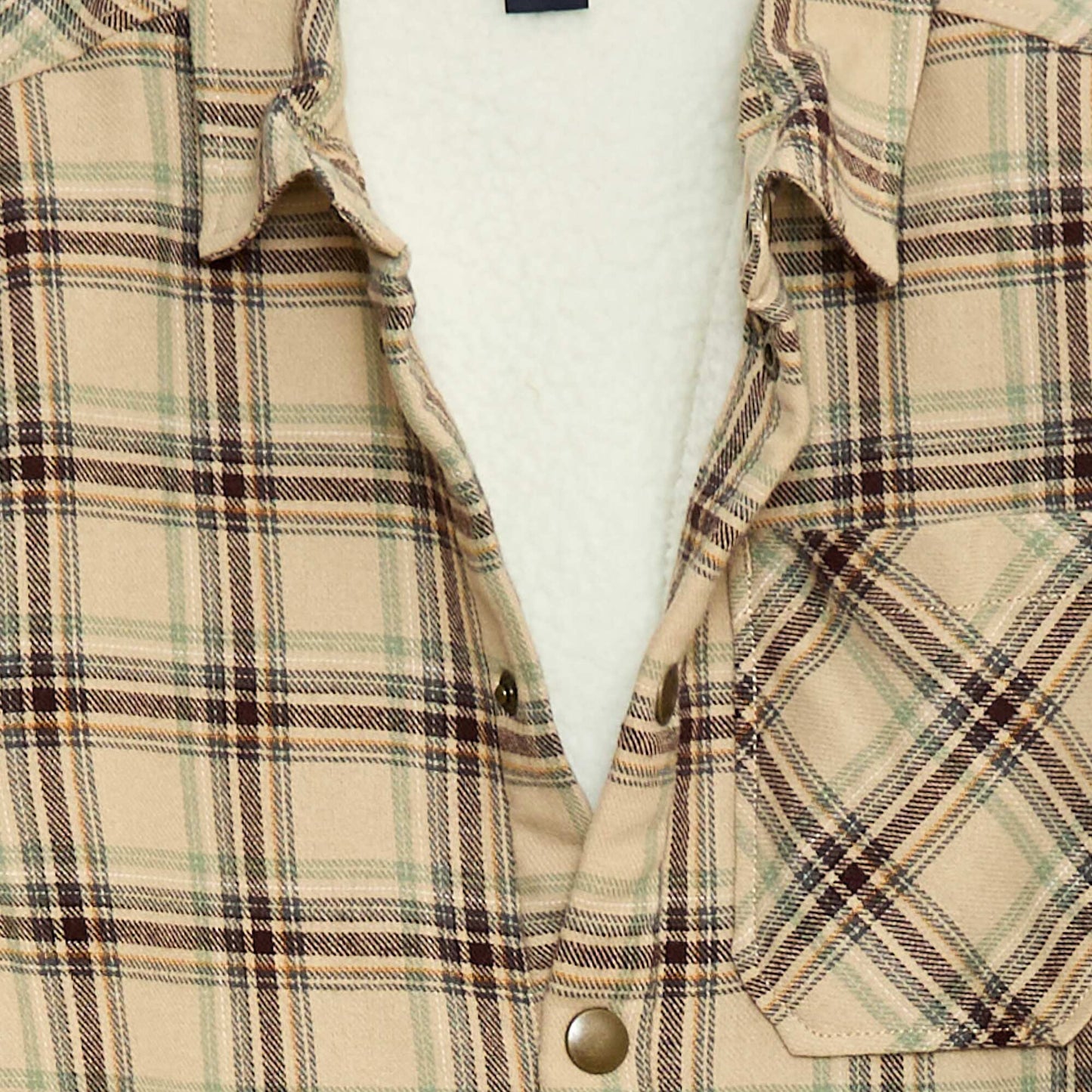 Sobrecamisa de franela con forro BEIGE