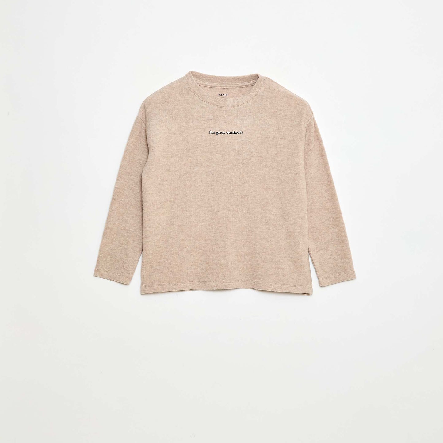 Camiseta corte holgado con diseño en el pecho BEIGE