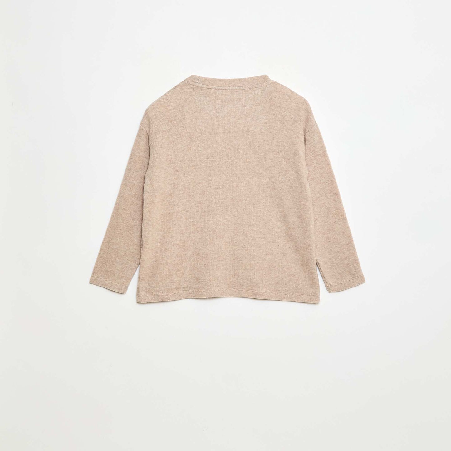 Camiseta corte holgado con diseño en el pecho BEIGE