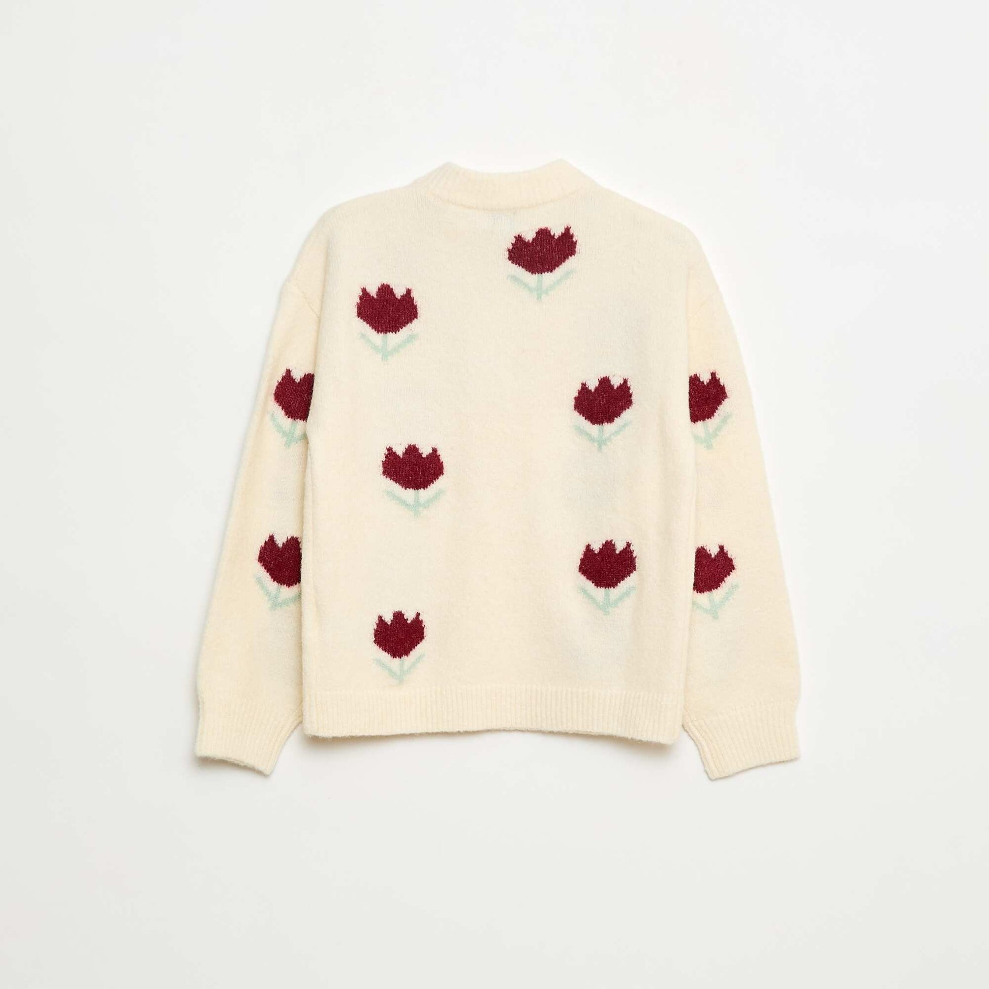 Sweater de cuello redondo con estampado ROSA