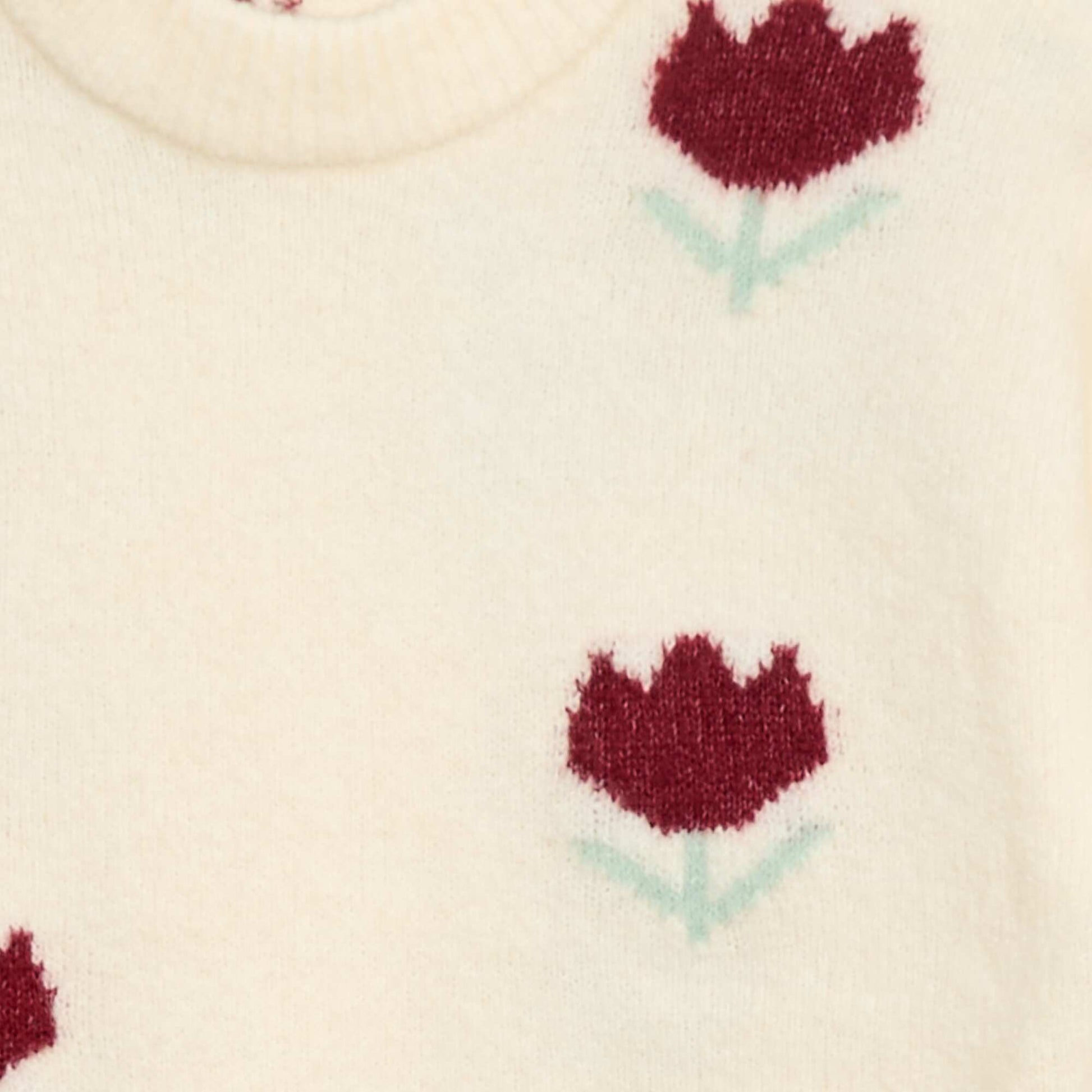 Sweater de cuello redondo con estampado ROSA