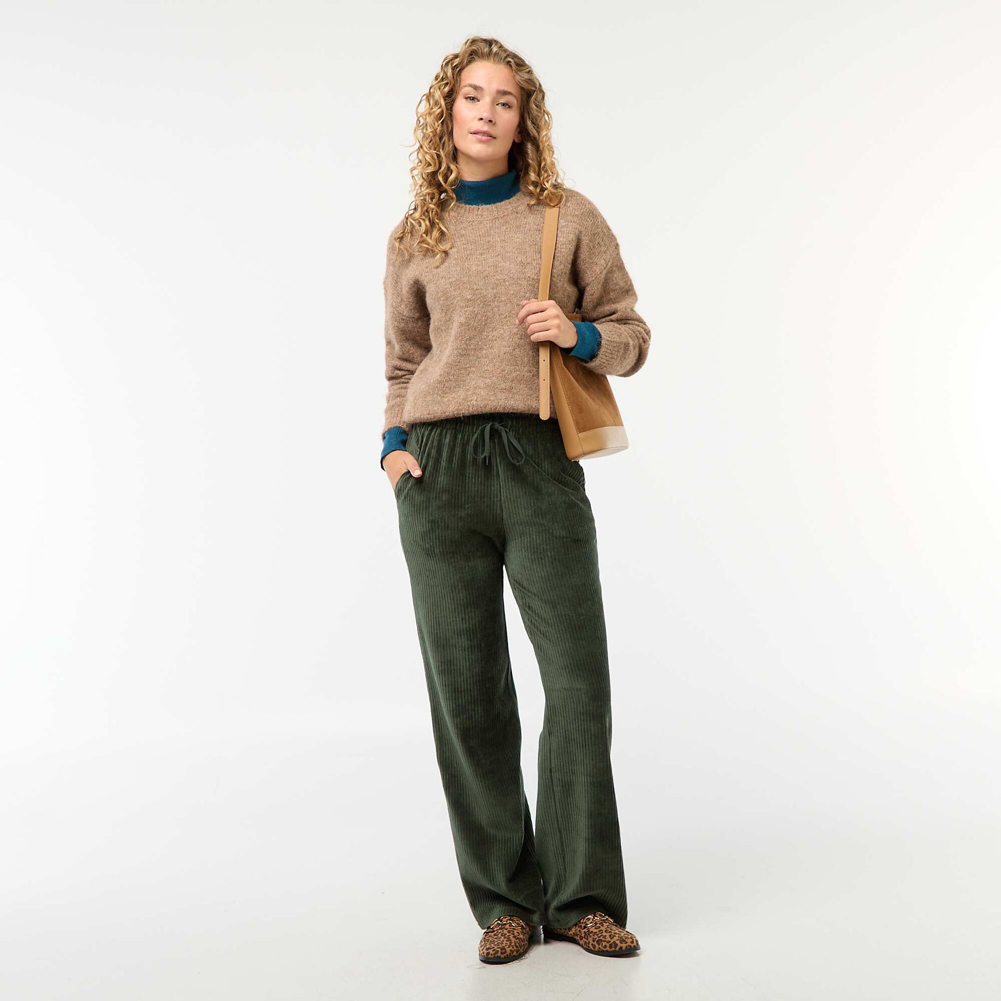 Sweater cálido de punto jaspeado MARRON