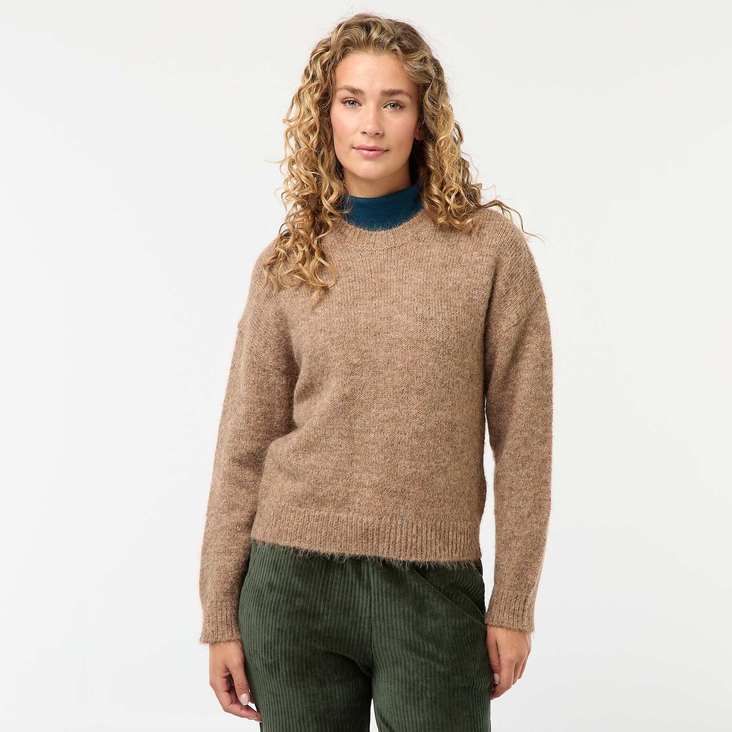 Sweater cálido de punto jaspeado MARRON
