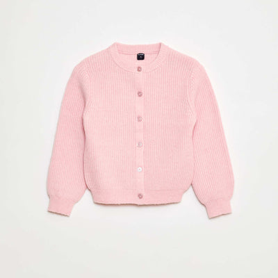 Cárdigan de punto grueso liso ROSA