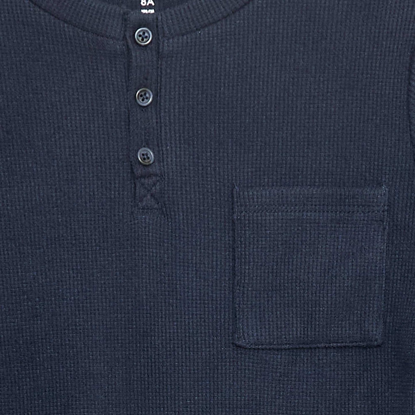 Camiseta de punto suave con bolsillo en el pecho AZUL