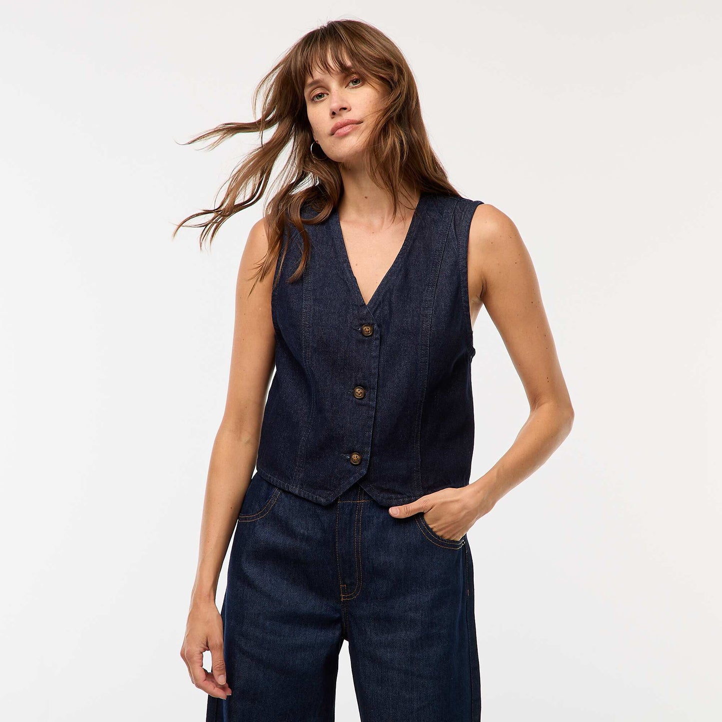 Chaleco de traje en denim AZUL